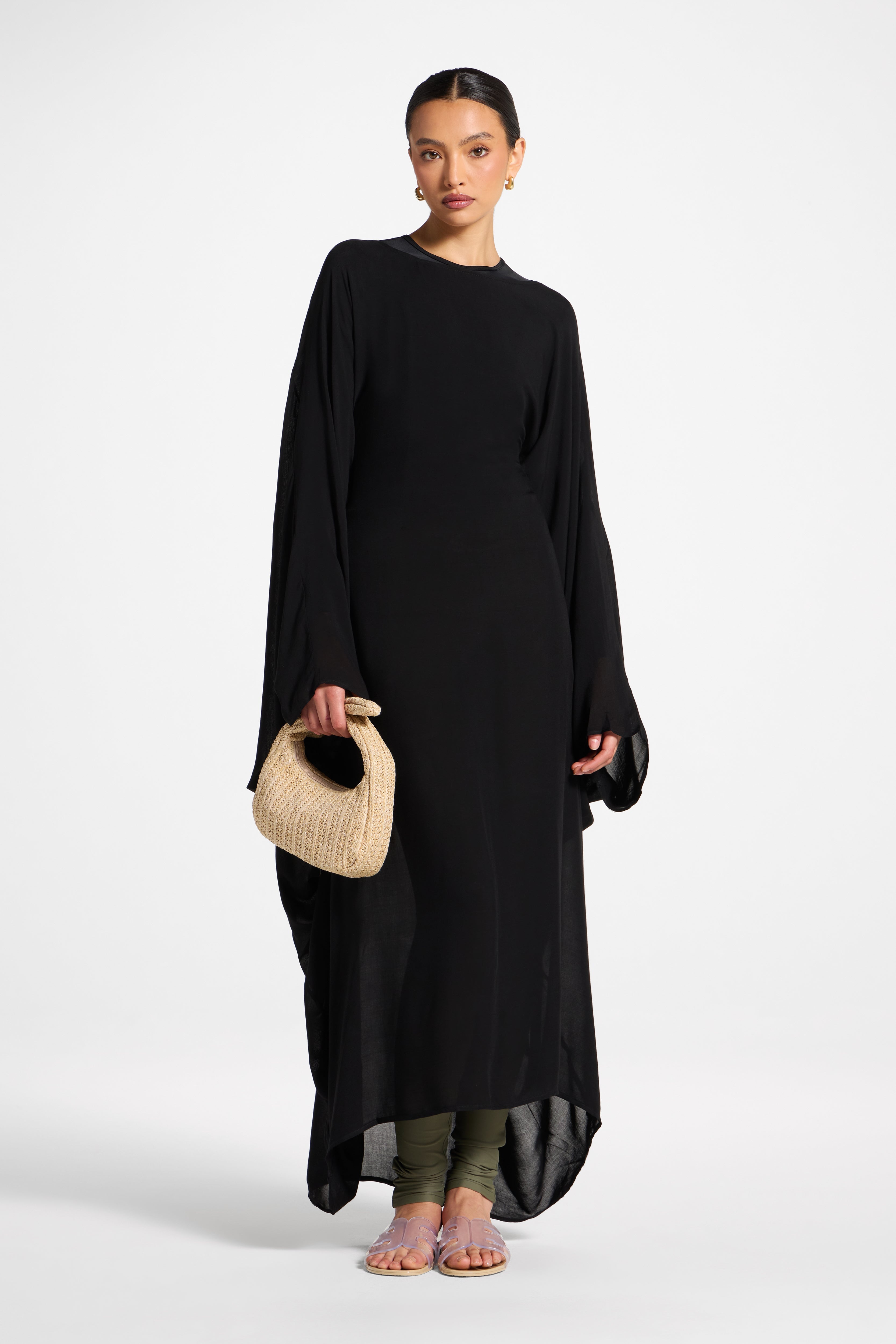 Butterfly Inner Tie Swim Cover Dress - Black Swim Veiled