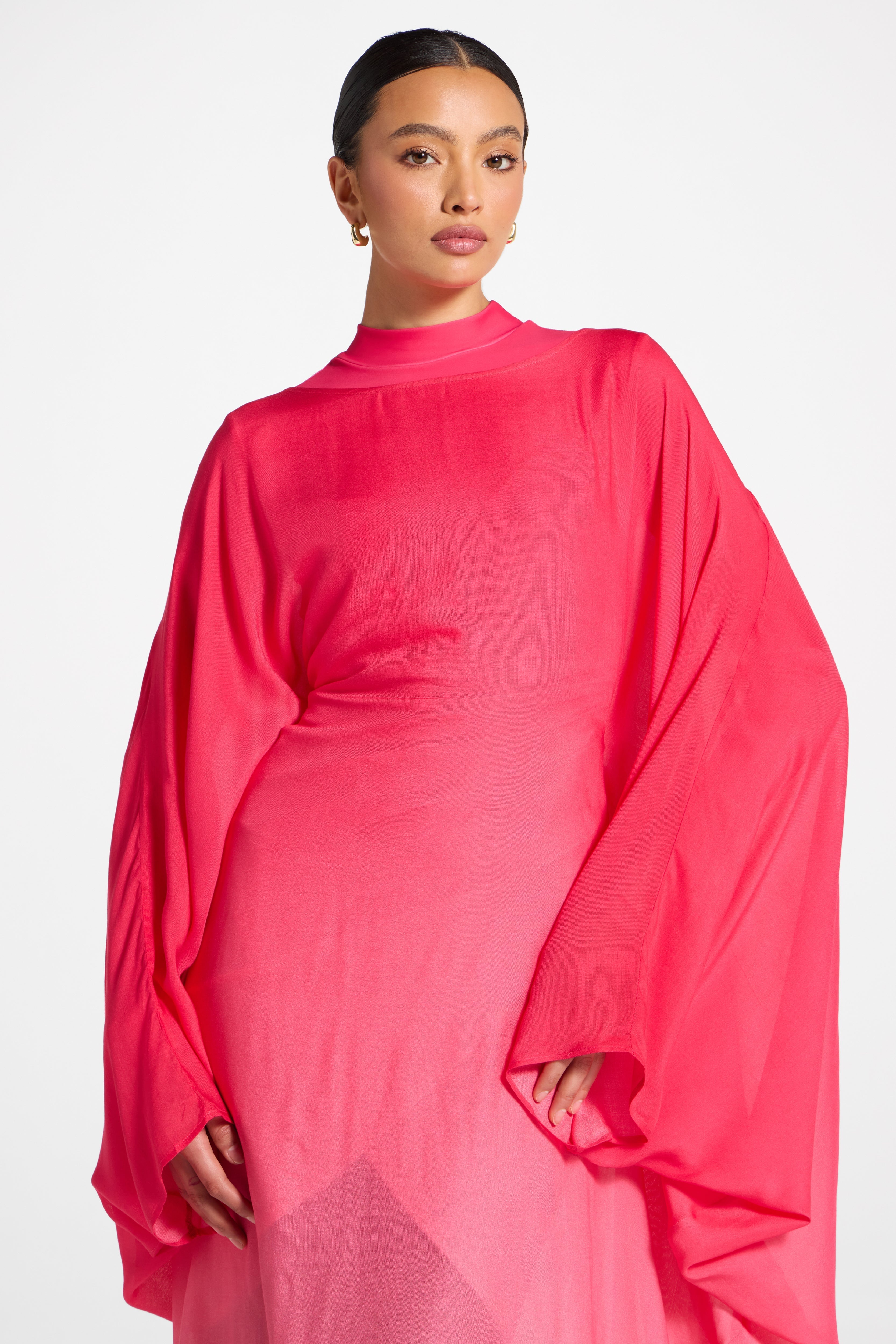 Butterfly Inner Tie Swim Cover Dress - Coral Ombre Swim Veiled