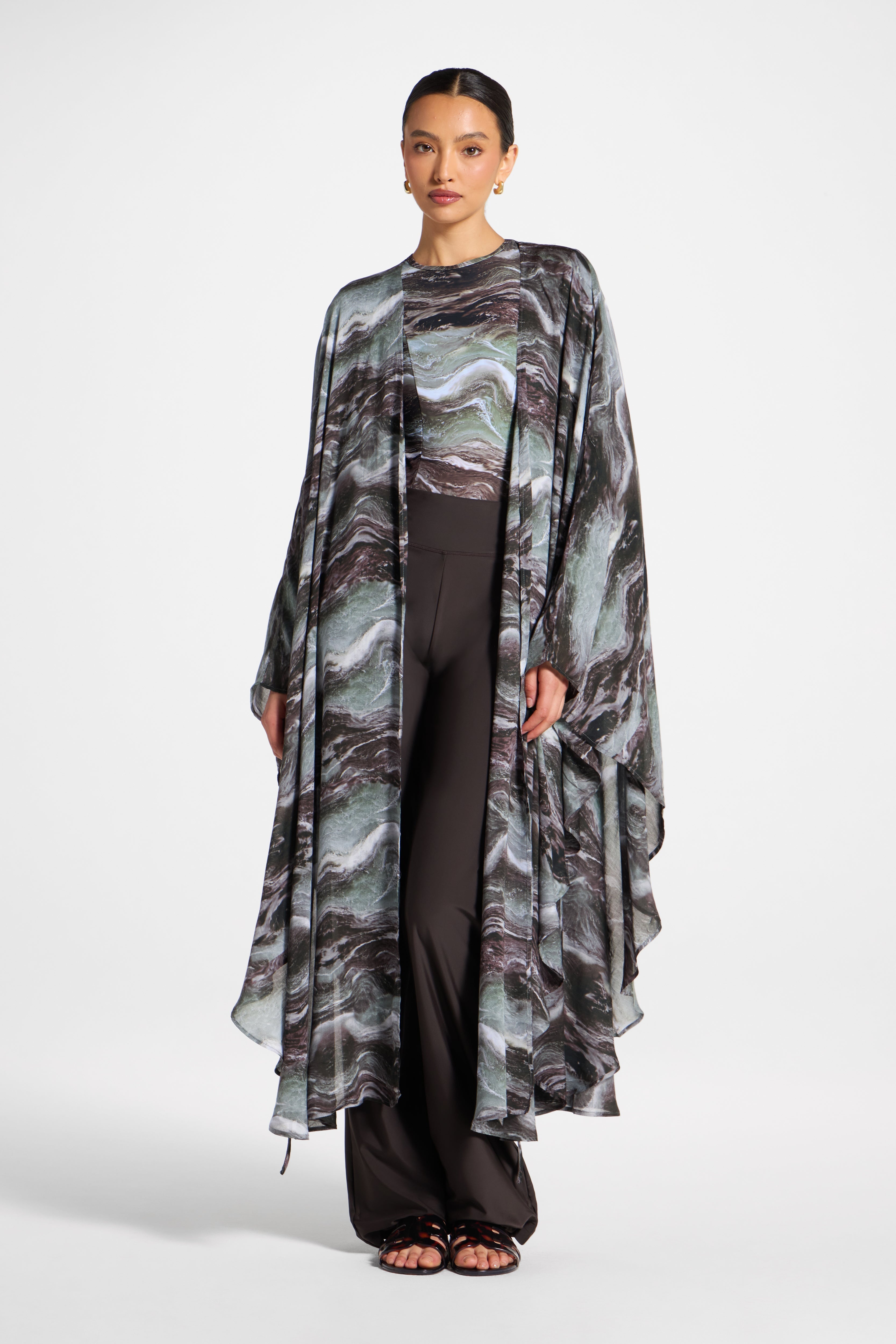 Cardigan Cover Up - Earth Marble Swim Veiled