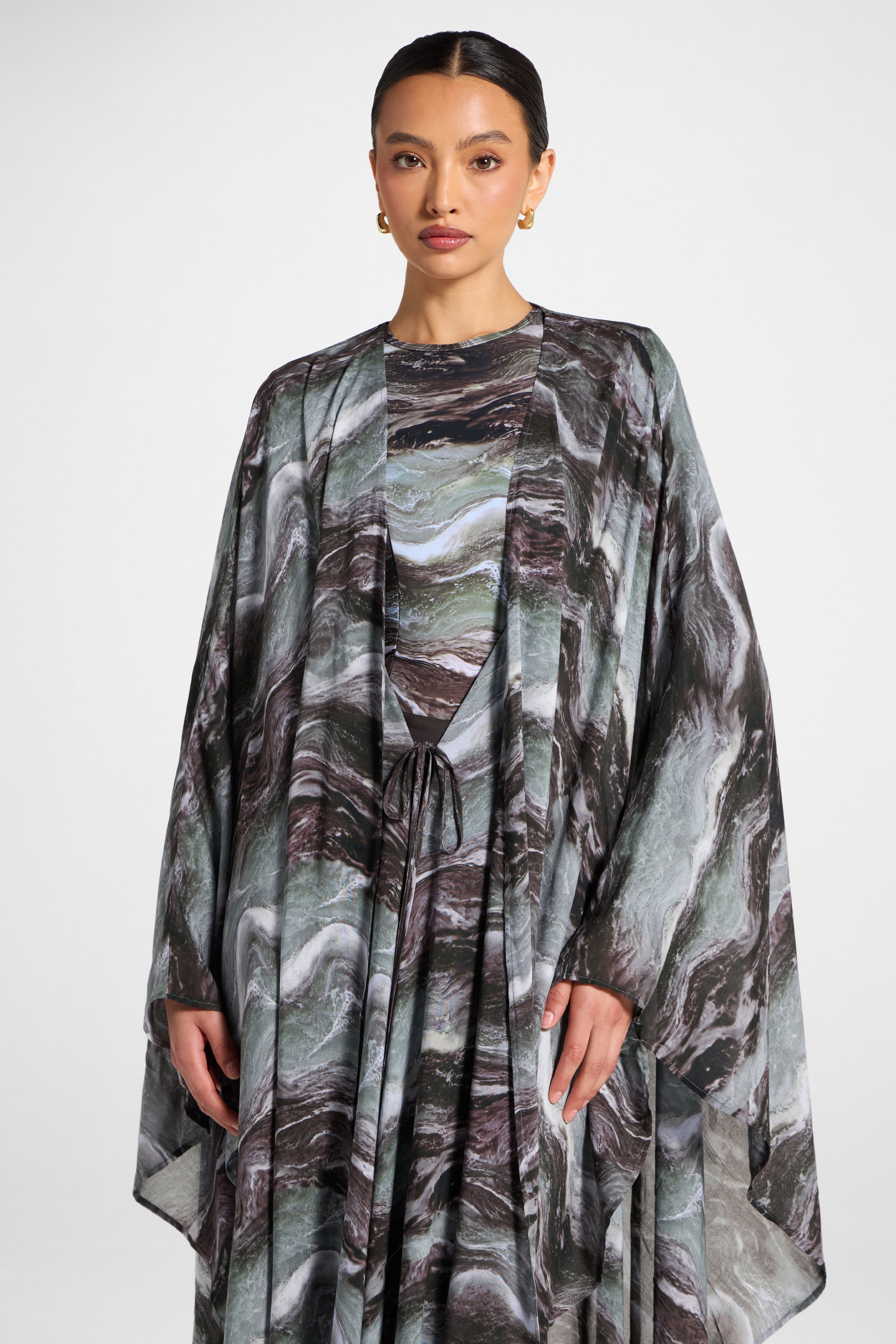 Cardigan Cover Up - Earth Marble Swim Veiled