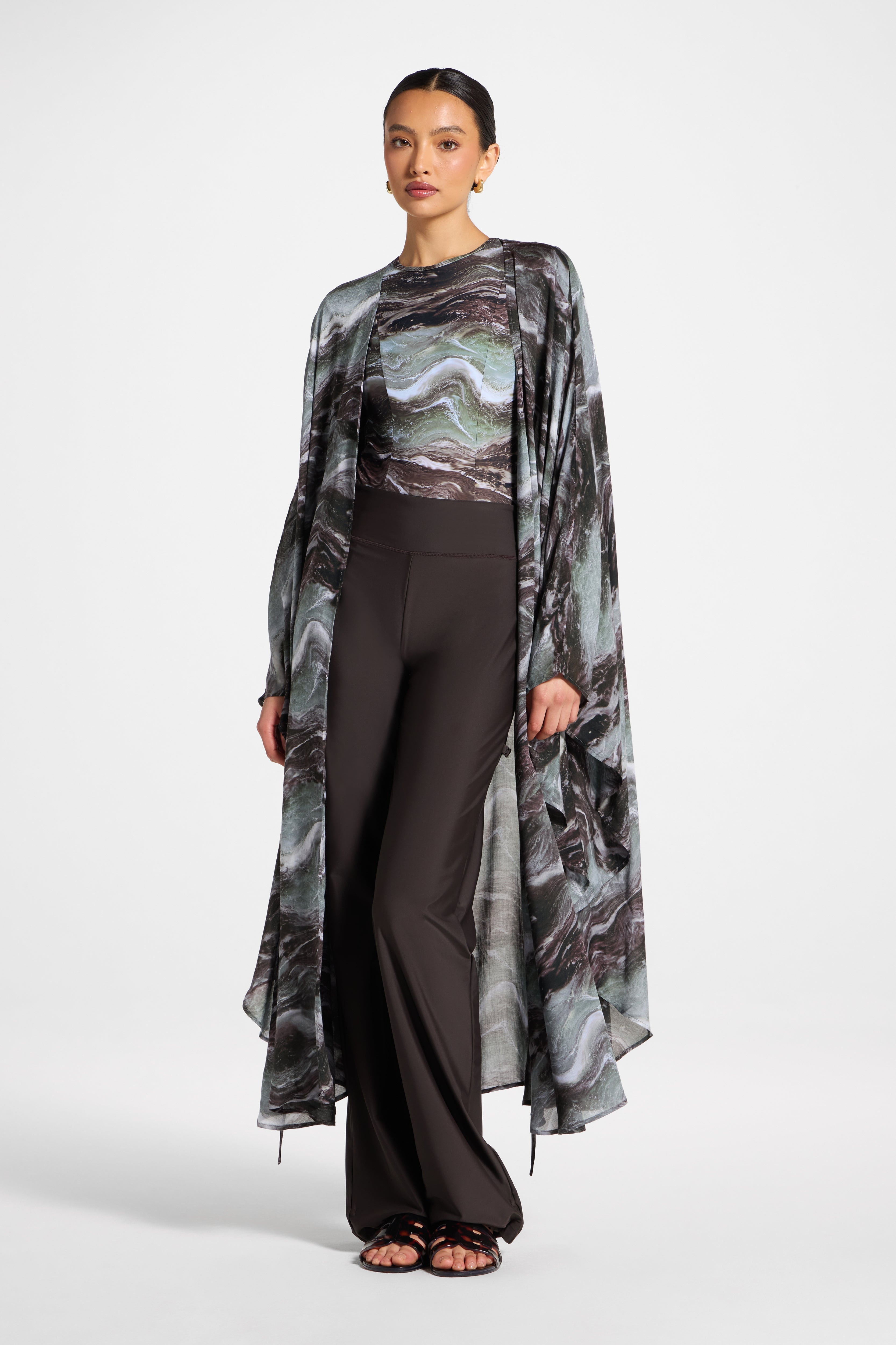 Cardigan Cover Up - Earth Marble Swim Veiled