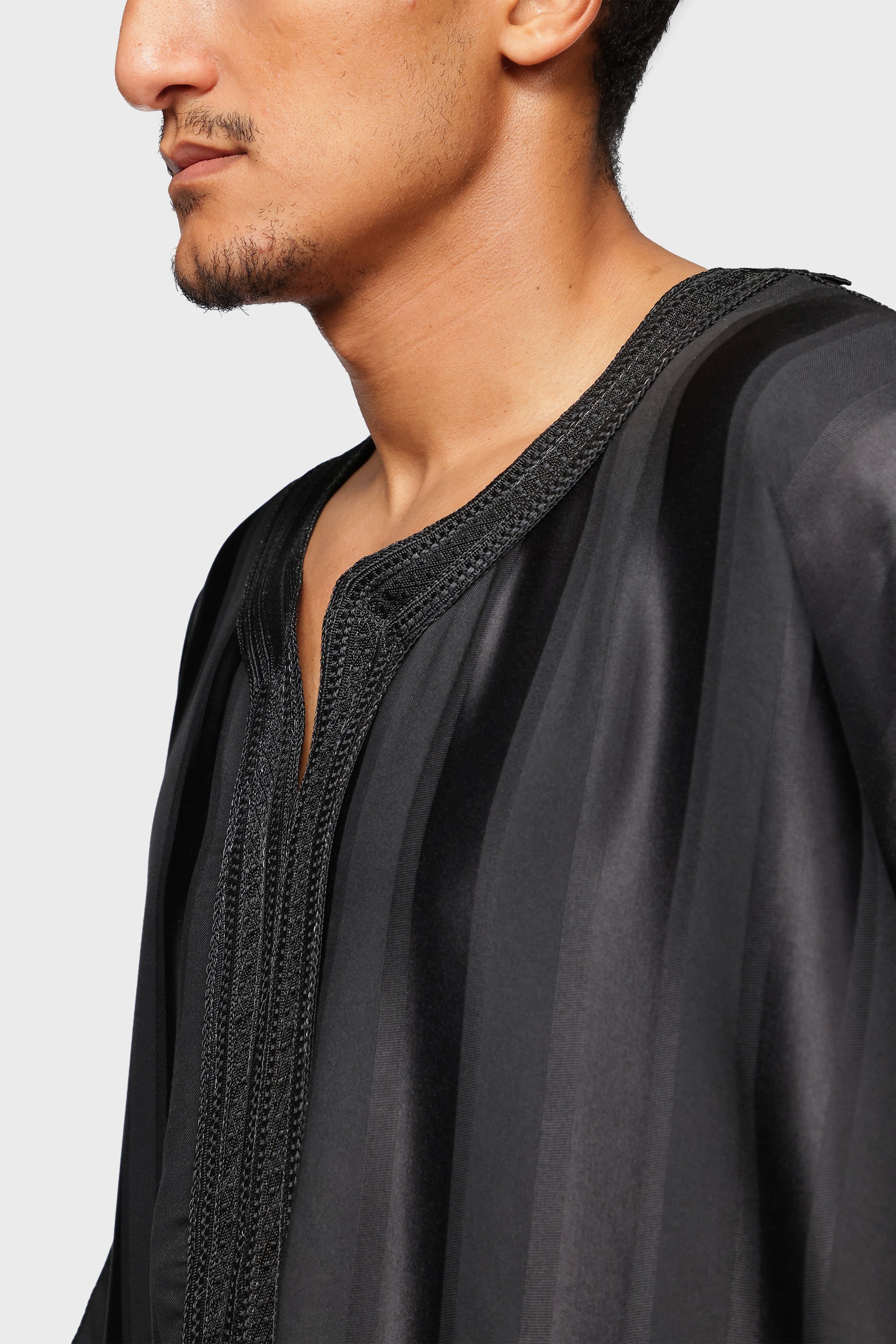 Chelsea Moroccan Thobe - Black Mens Veiled