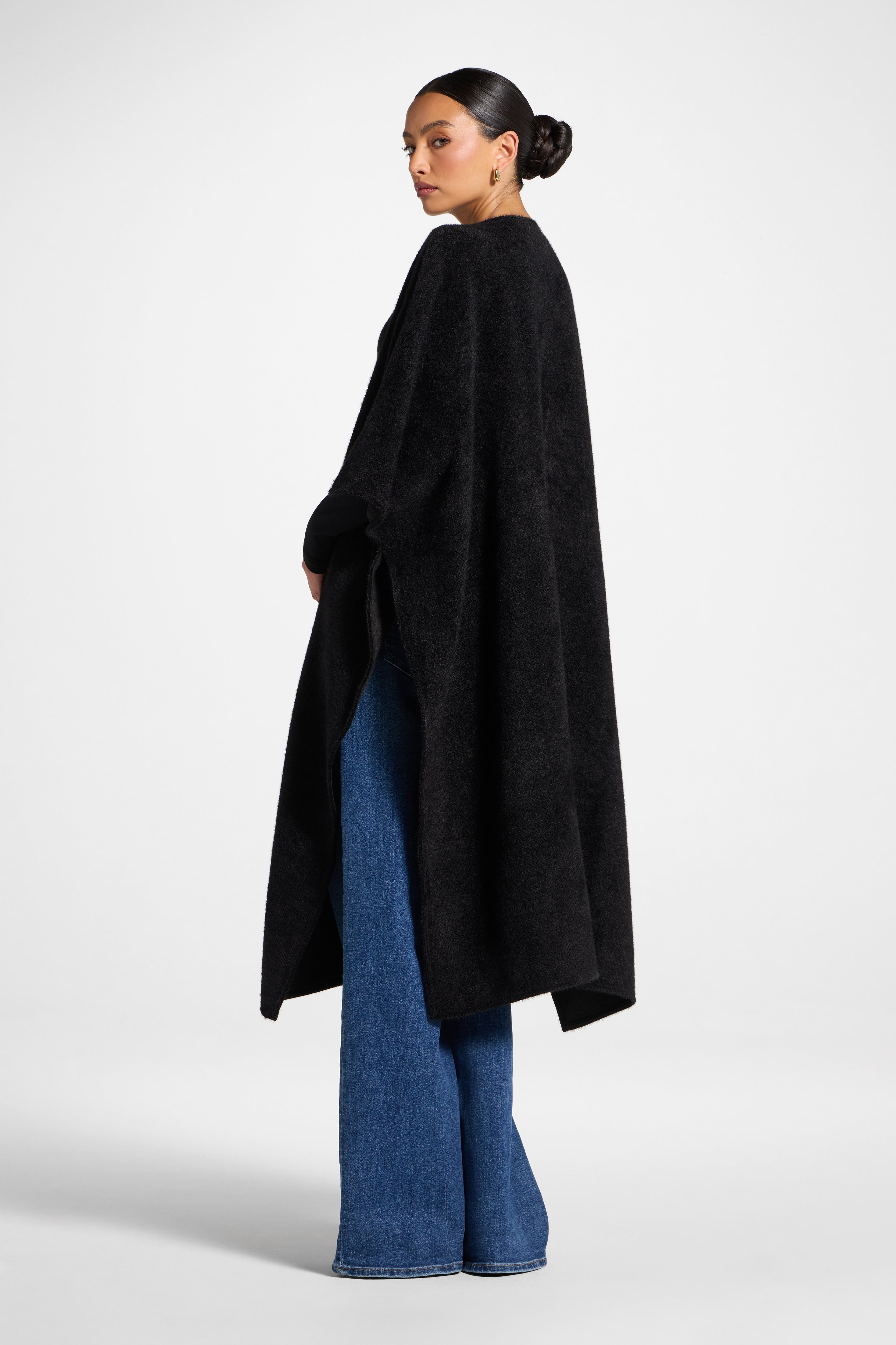 Chenille Cape - Black Abayas Veiled