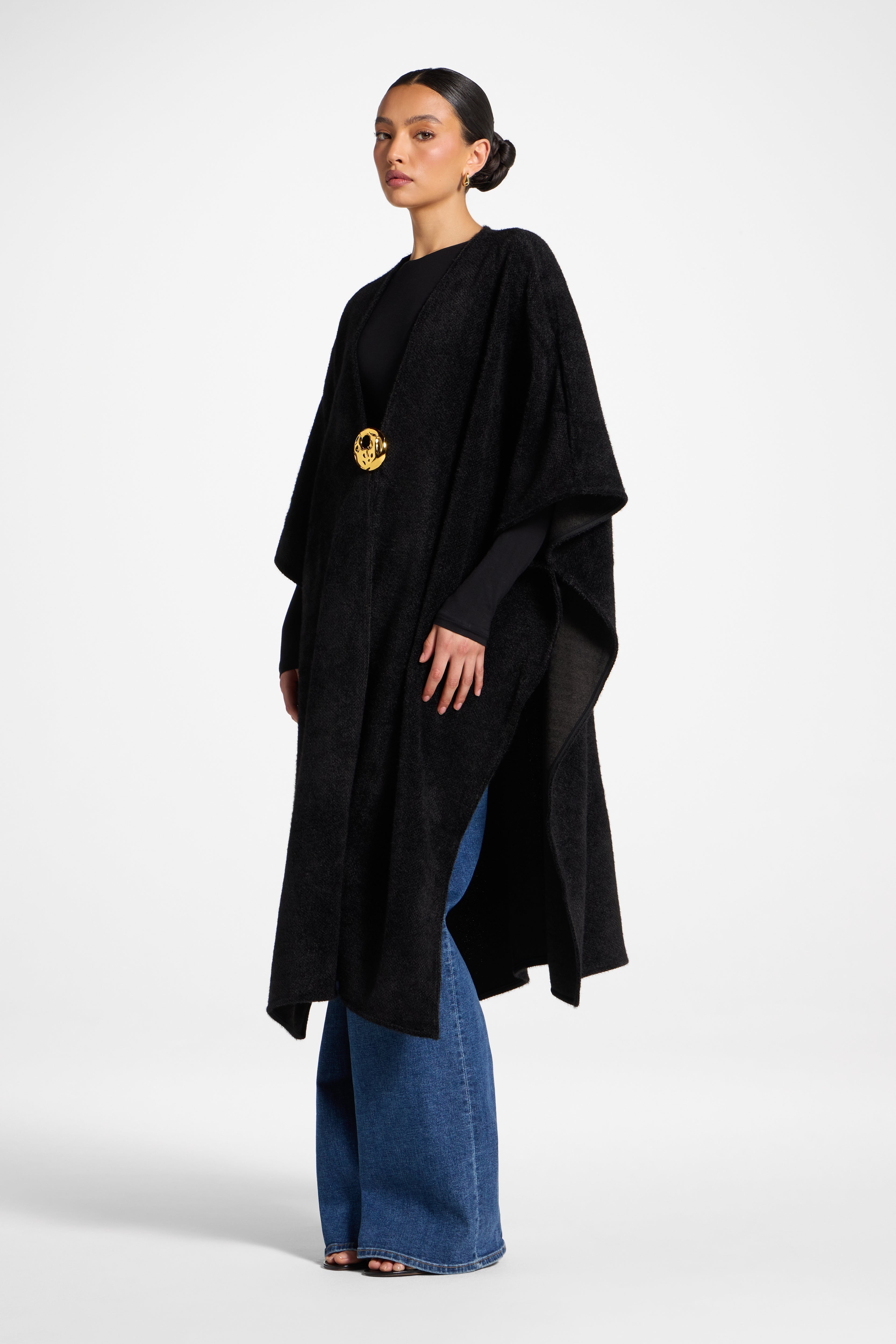 Chenille Cape - Black Abayas Veiled