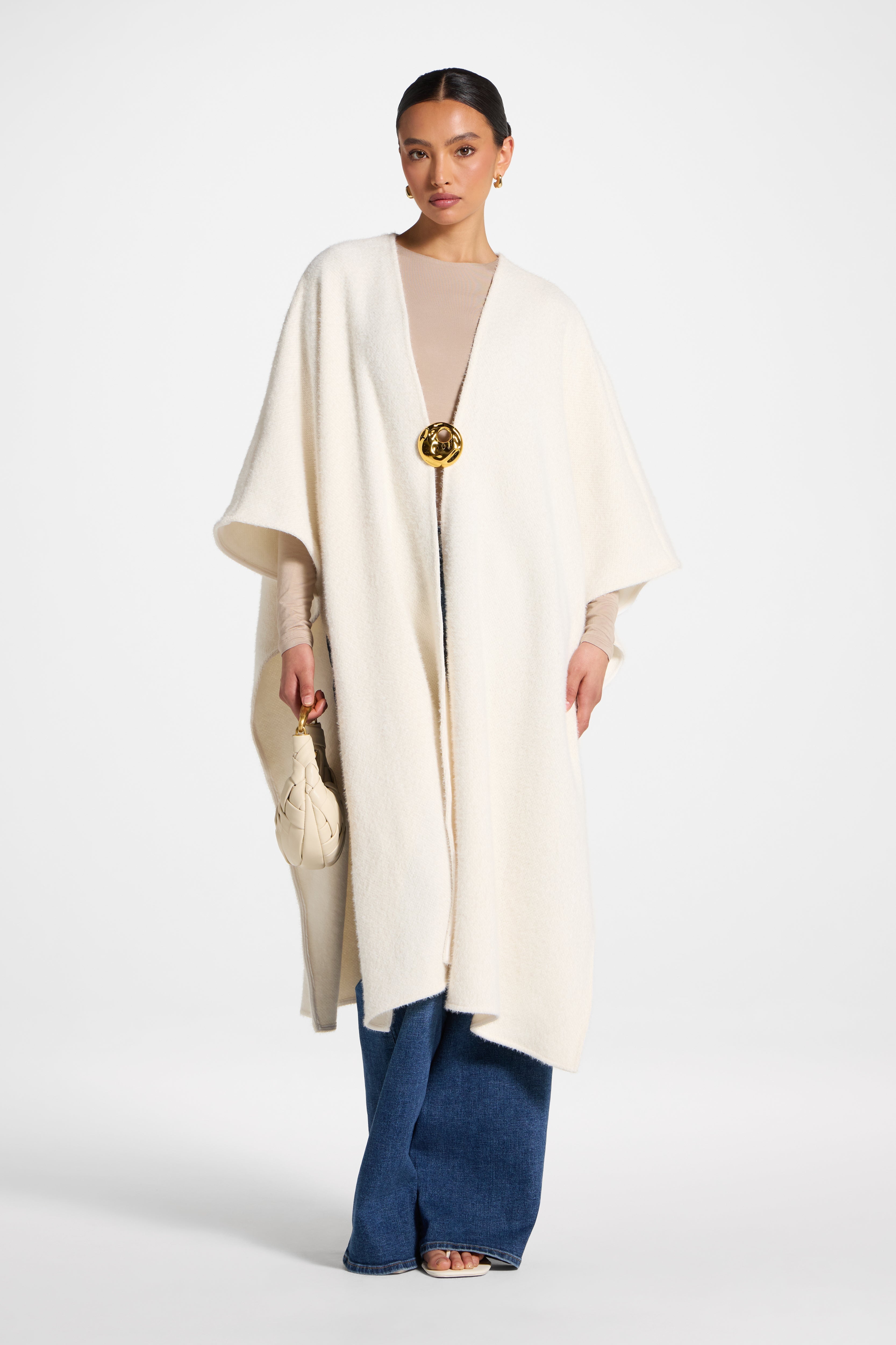 Chenille Cape - Ivory Abayas Veiled