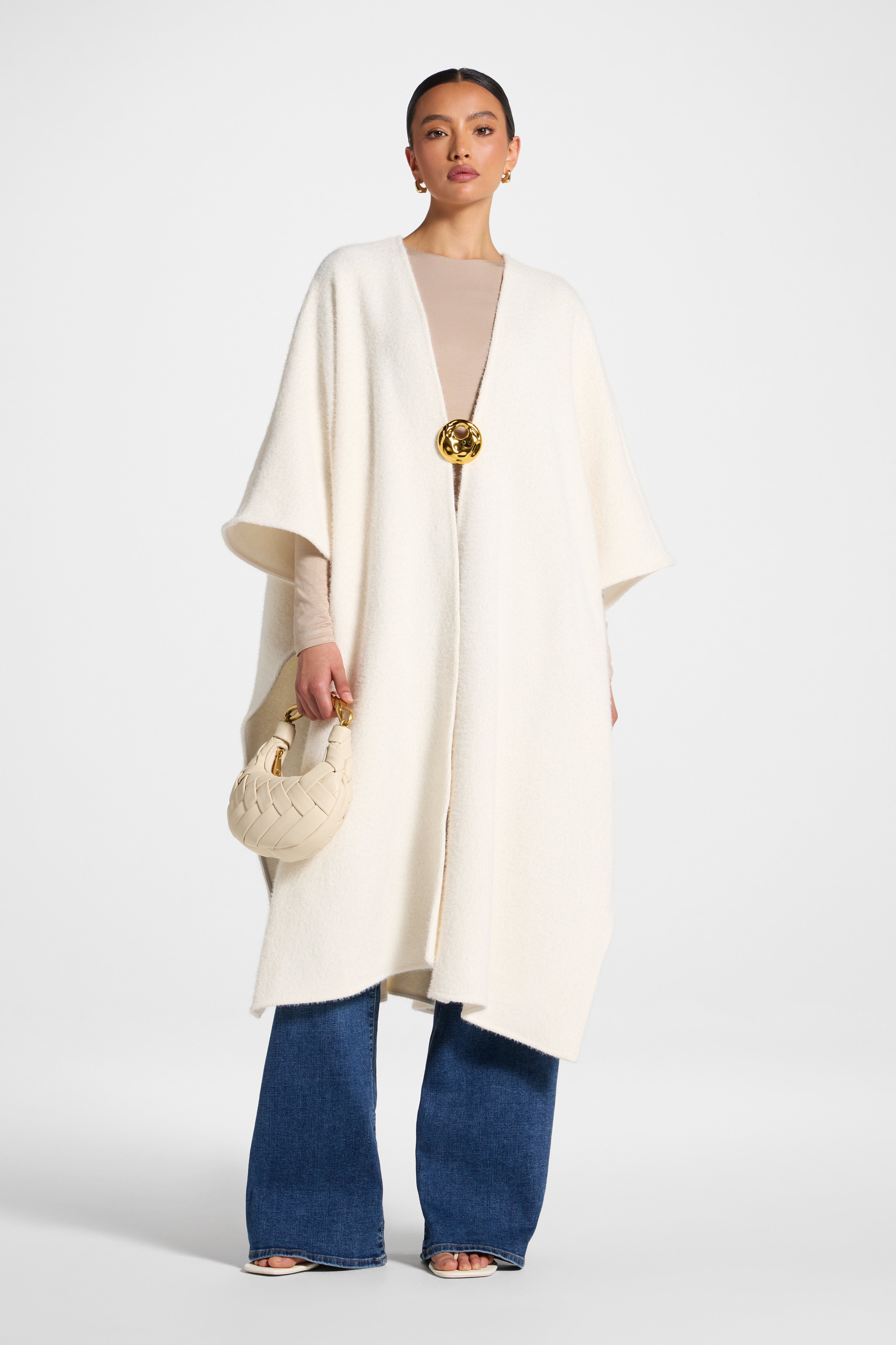 Chenille Cape - Ivory Abayas Veiled