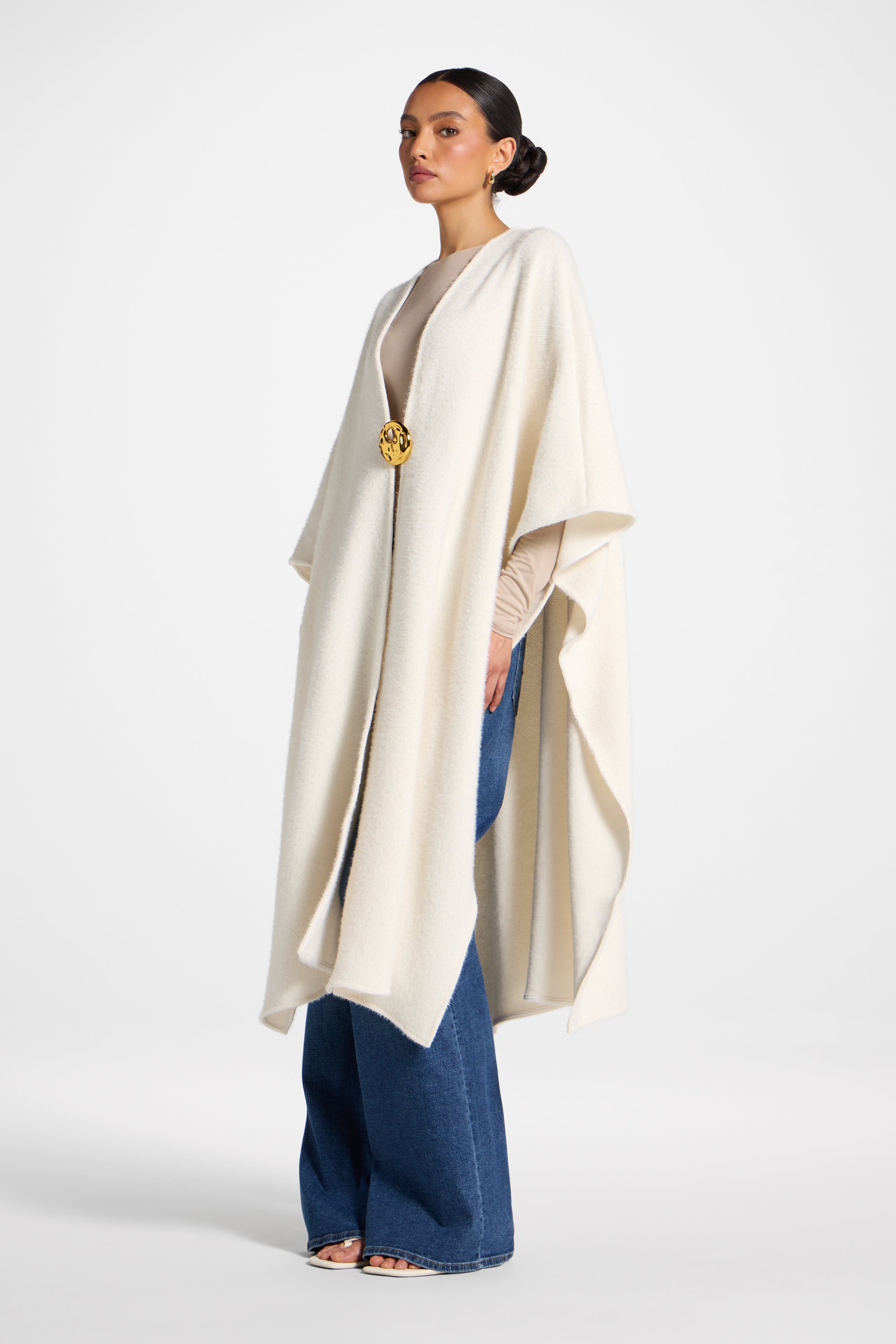 Chenille Cape - Ivory Abayas Veiled