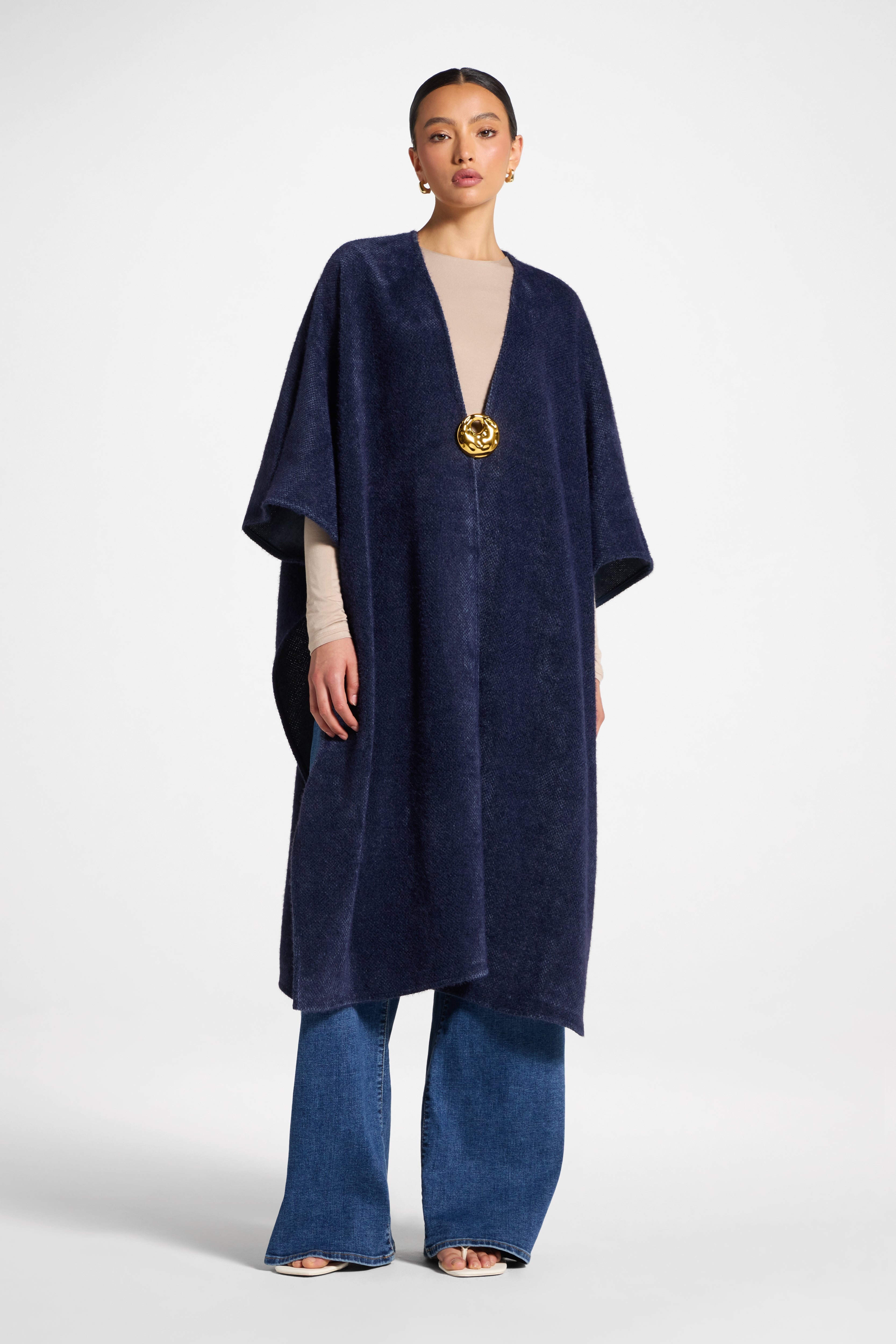 Chenille Cape - Midnight Abayas Veiled