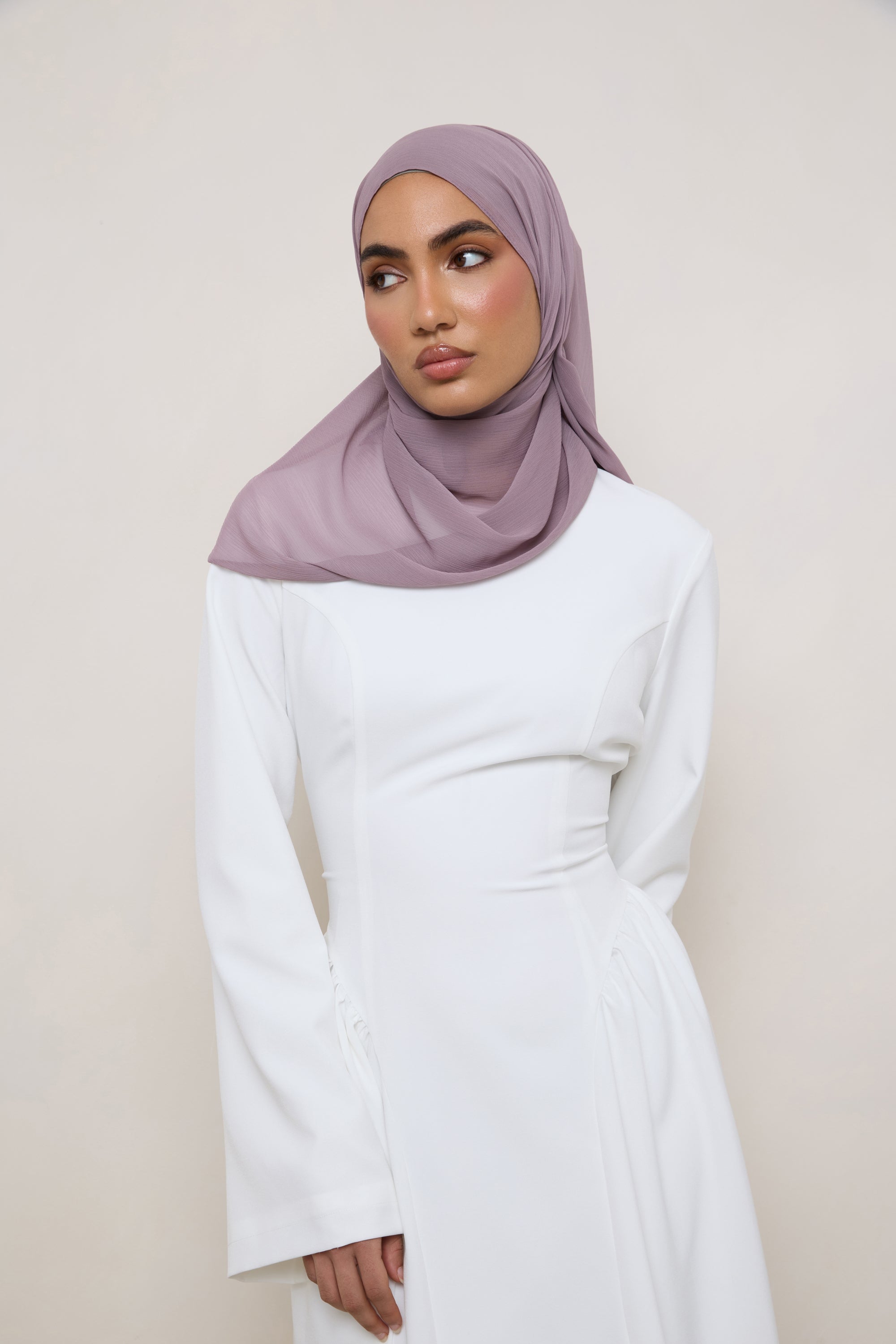 Chiffon Crinkle Hijab - Deep Taupe Hijabs Veiled