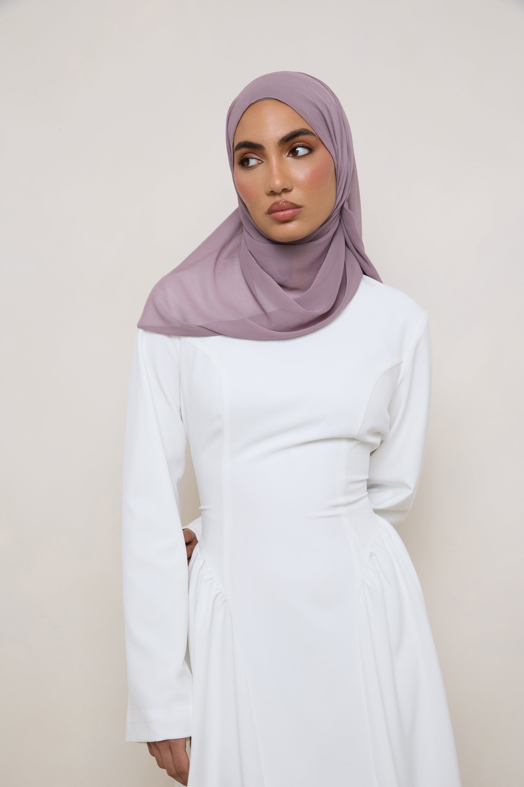 Chiffon Crinkle Hijab - Deep Taupe Hijabs Veiled