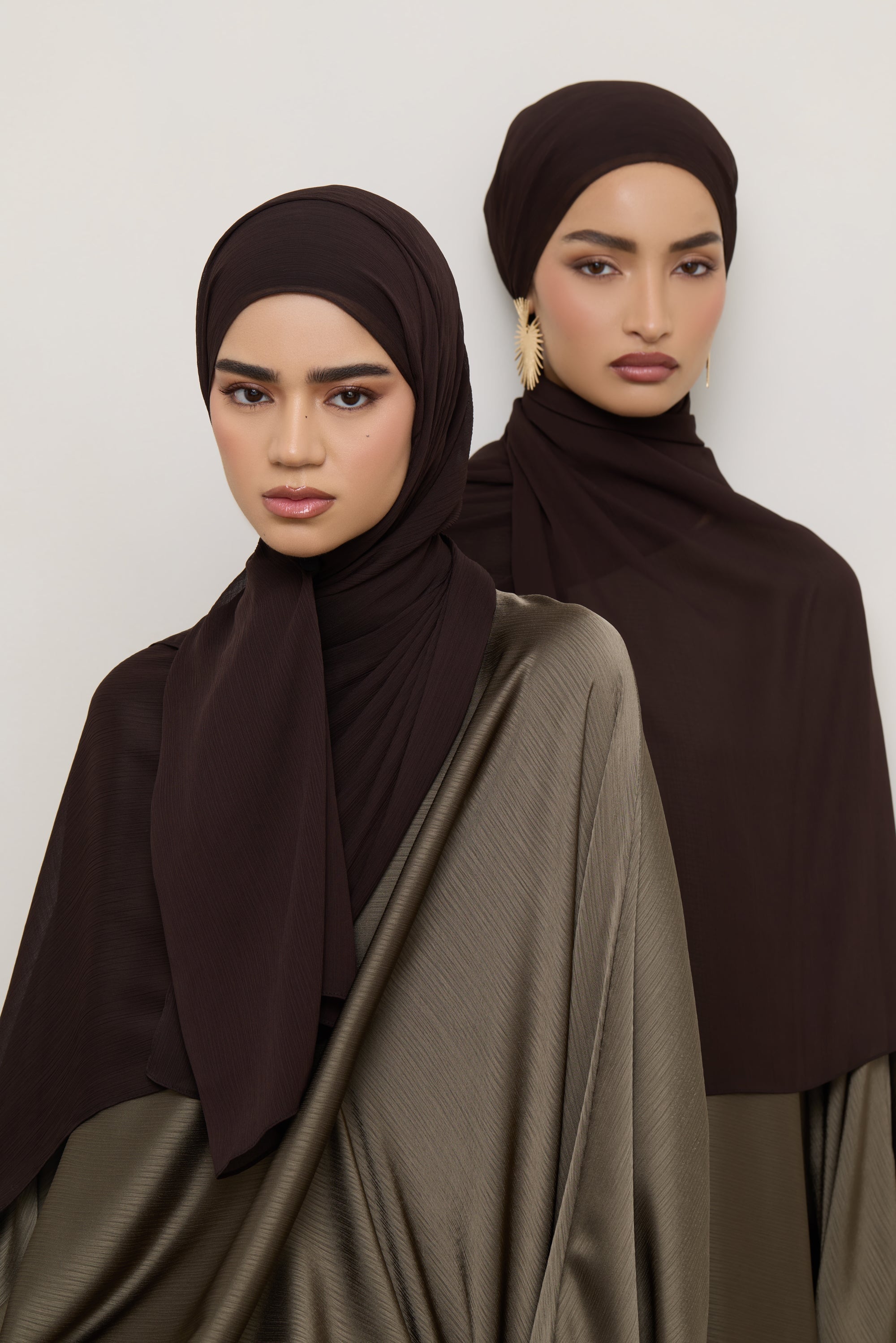 Chiffon Crinkle Hijab - Espresso Hijabs Veiled