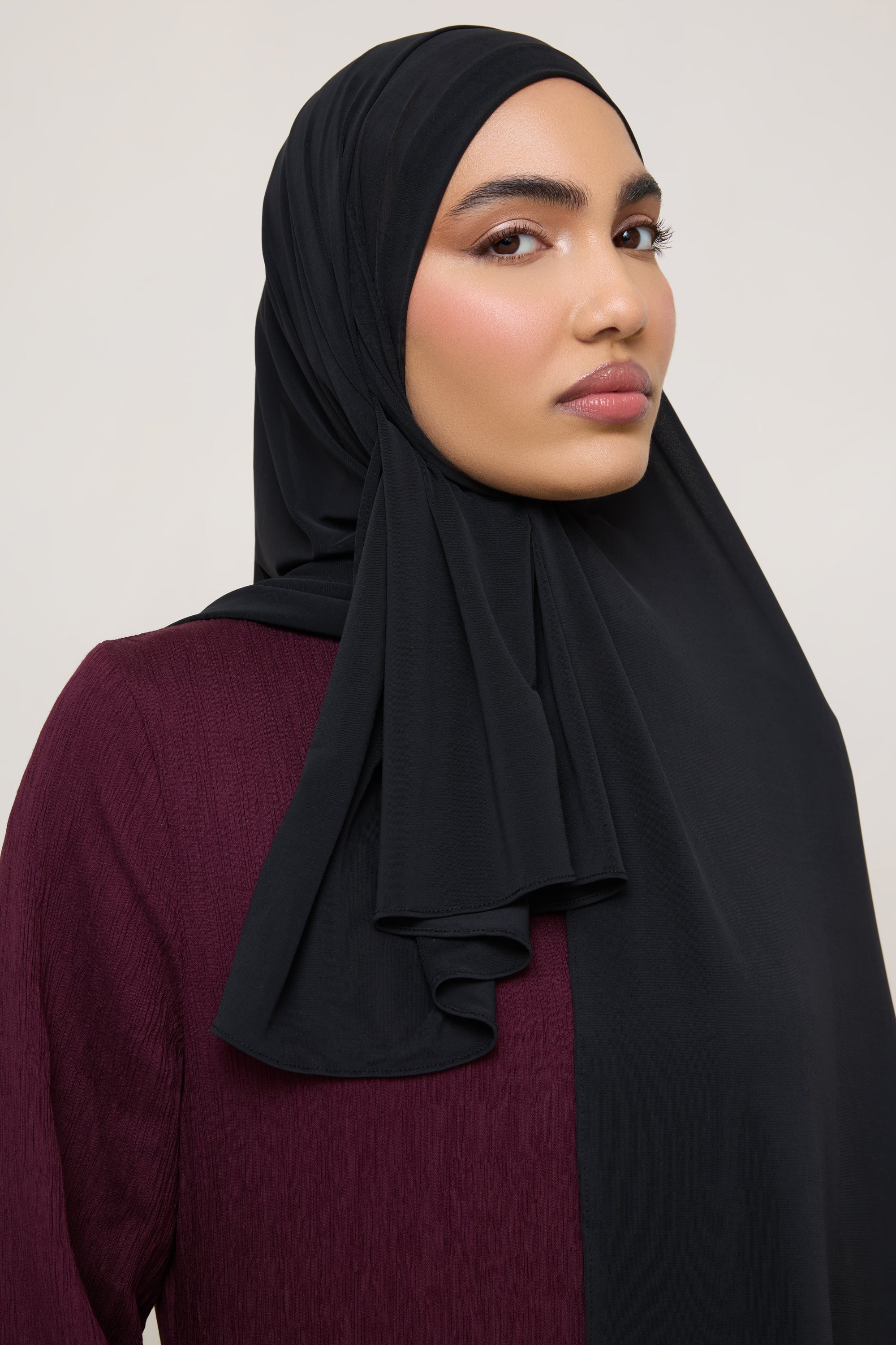 Chiffon Jersey Hijab - Black Hijabs Veiled