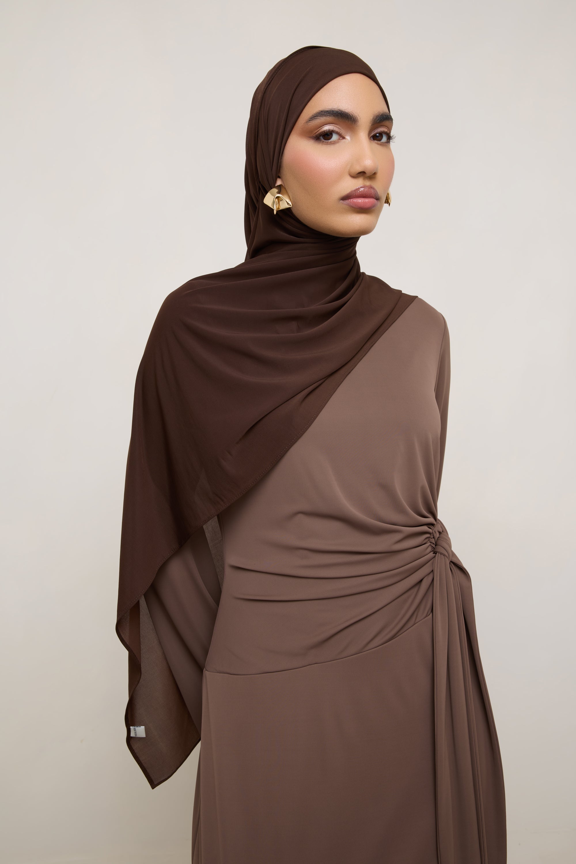 Chiffon Jersey Hijab - Espresso Hijabs Veiled