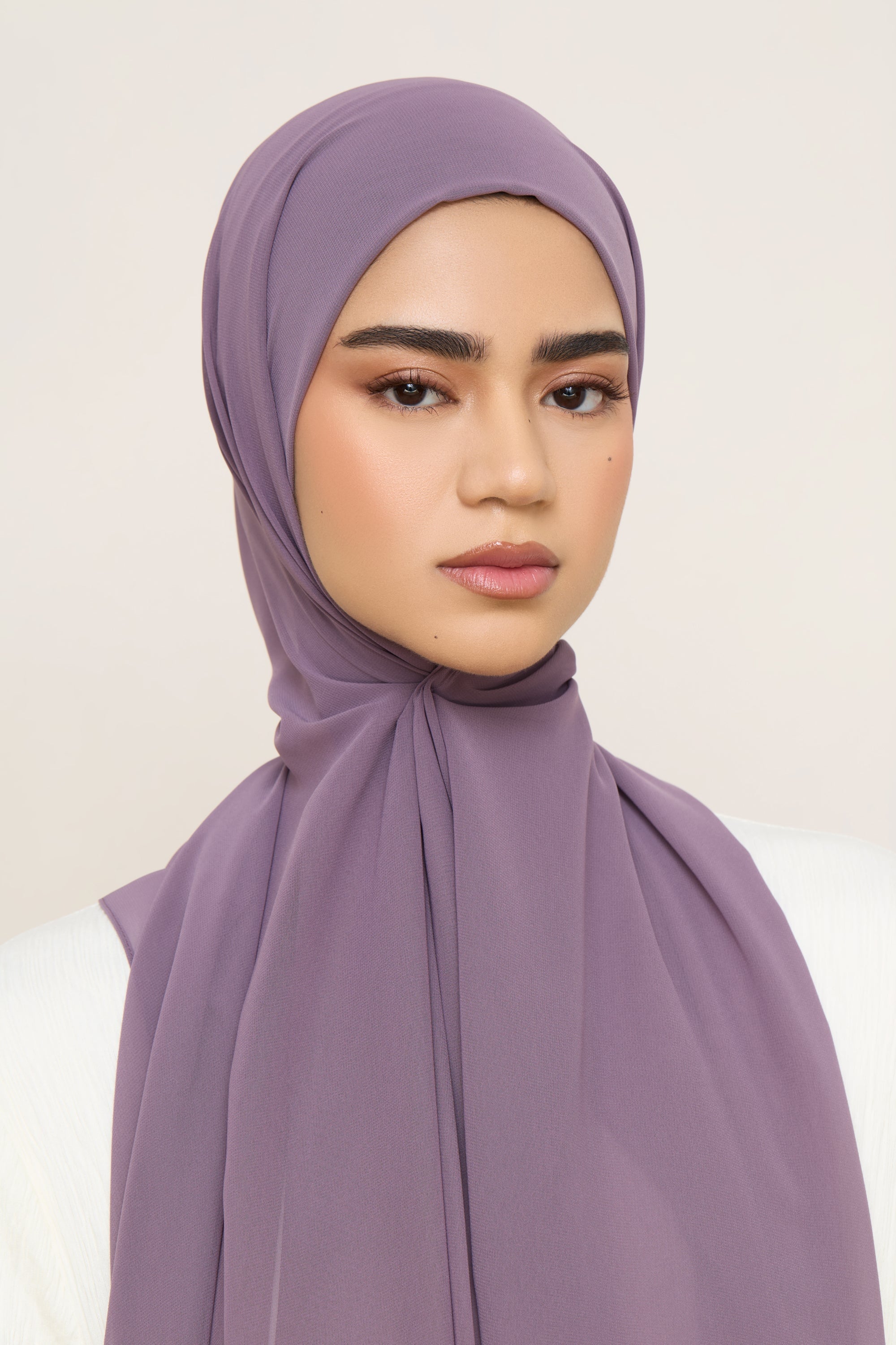 Chiffon LITE Hijab - Black Plum Hijabs Veiled