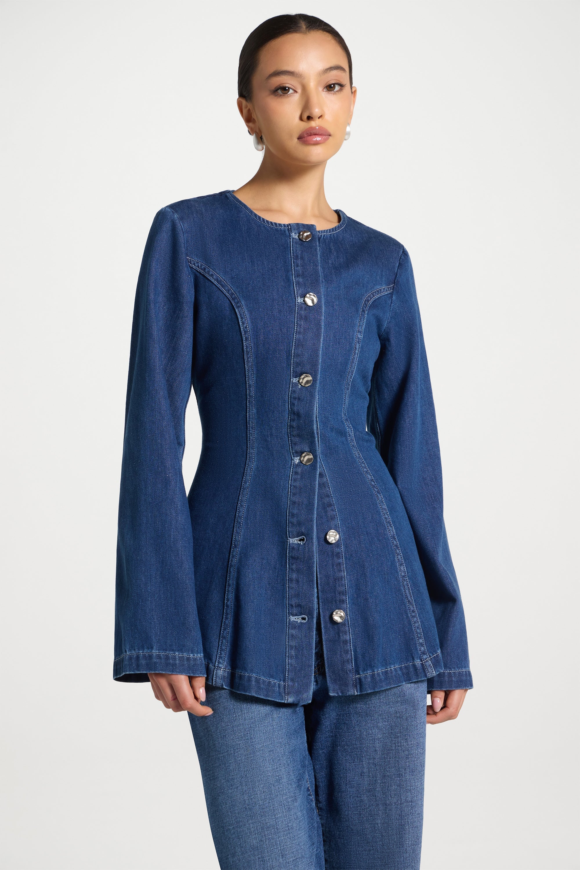 Cinch Denim Jacket Abayas Veiled