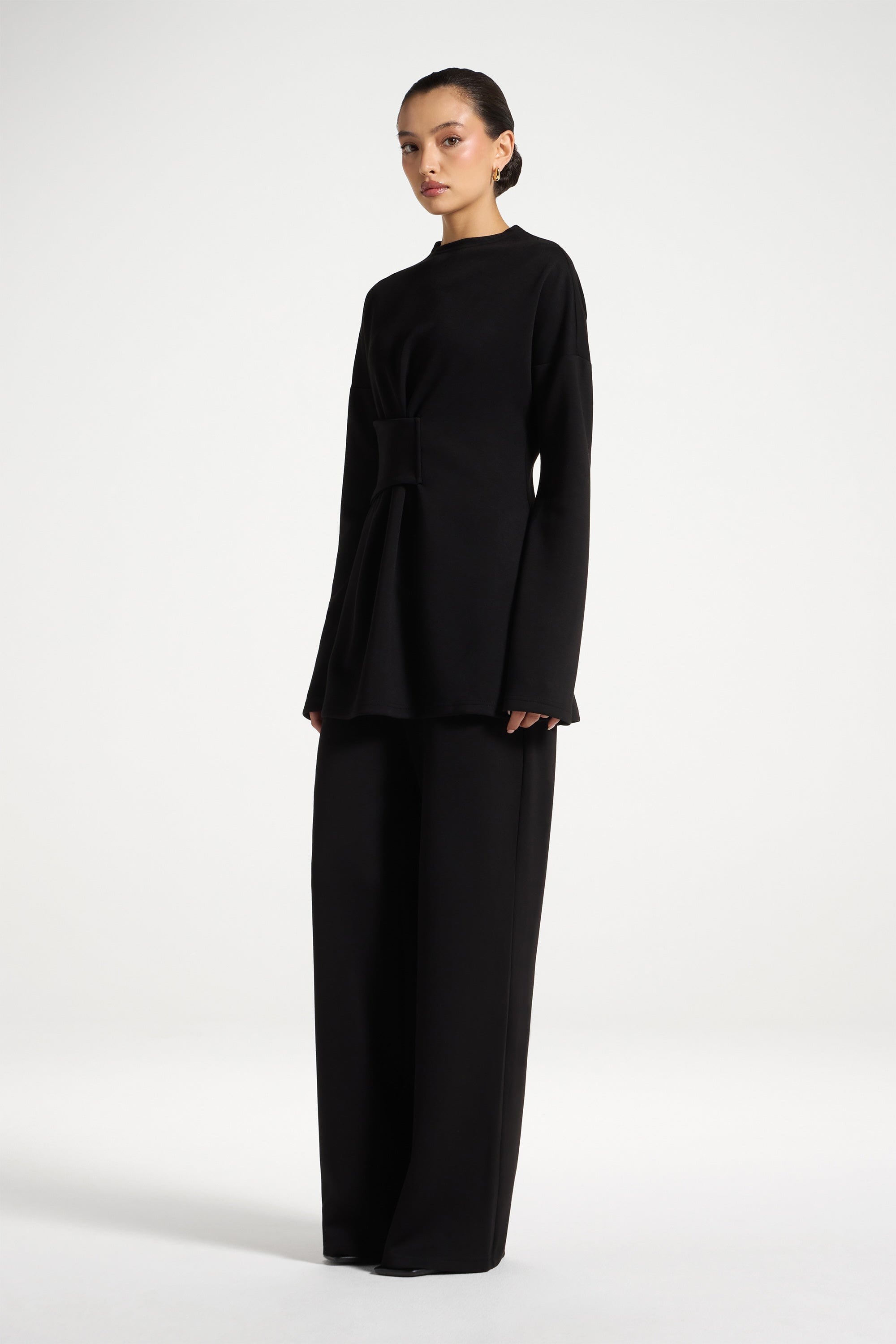 Cinch Top & Pants Set - Black Abayas Veiled