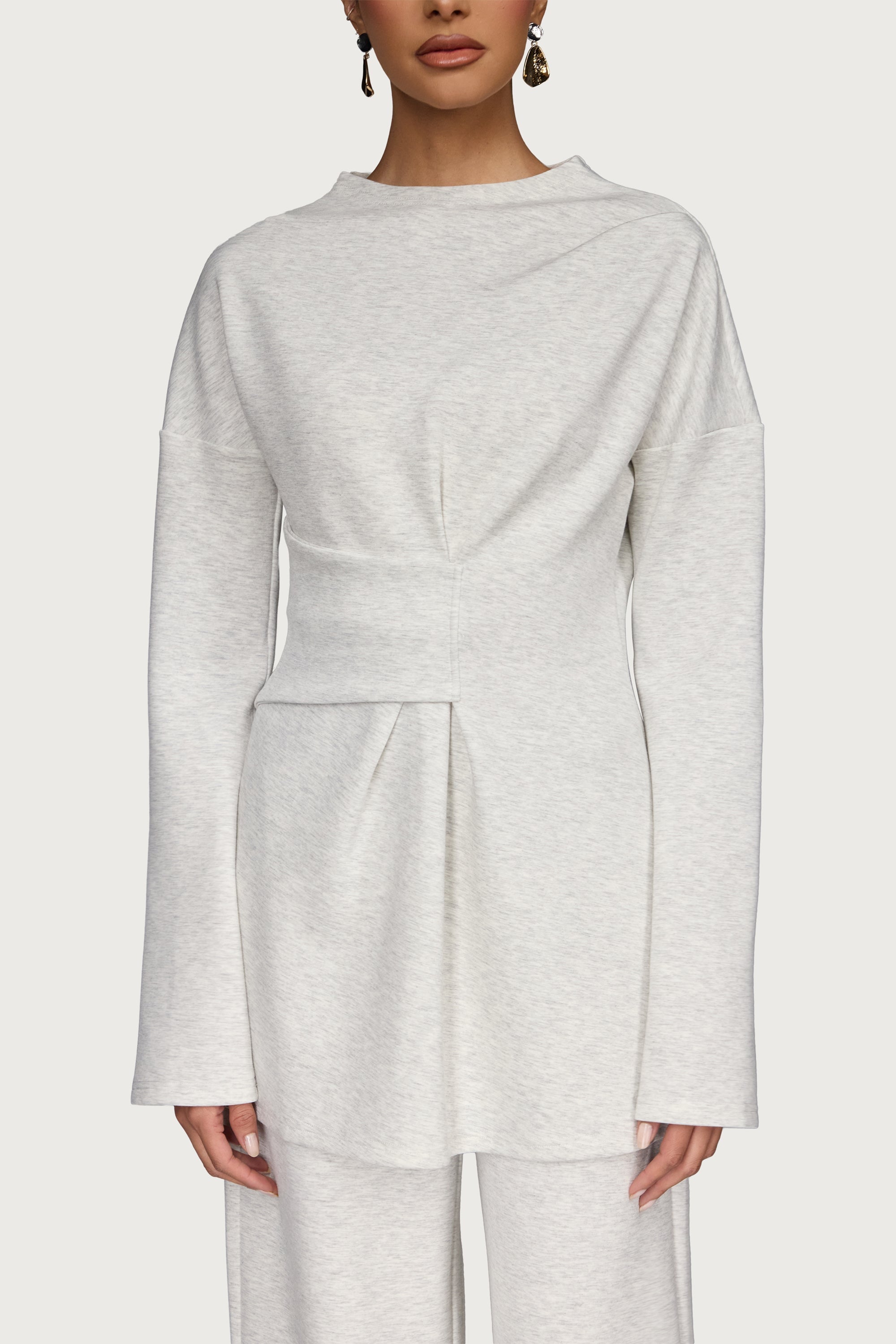 Cinch Top & Pants Set - Heather Grey Abayas Veiled