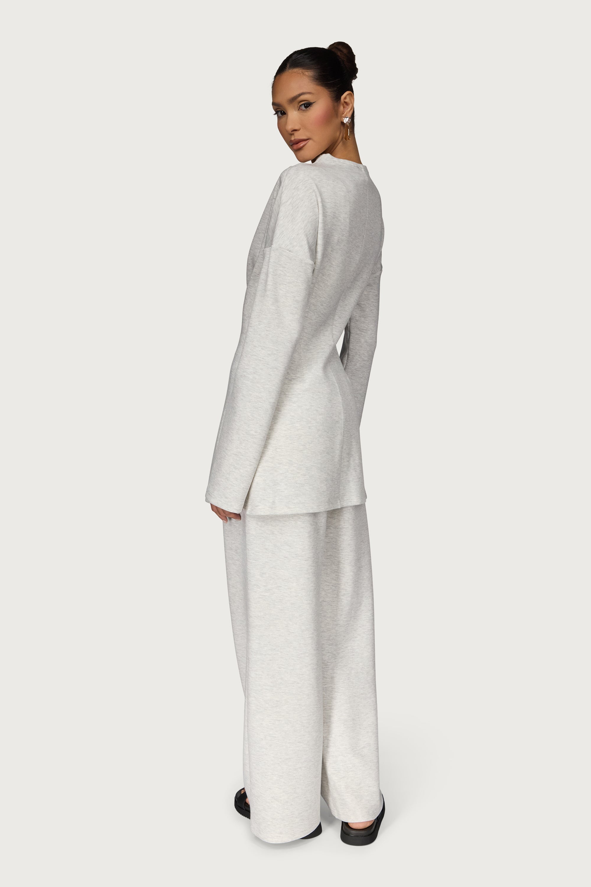 Cinch Top & Pants Set - Heather Grey Abayas Veiled