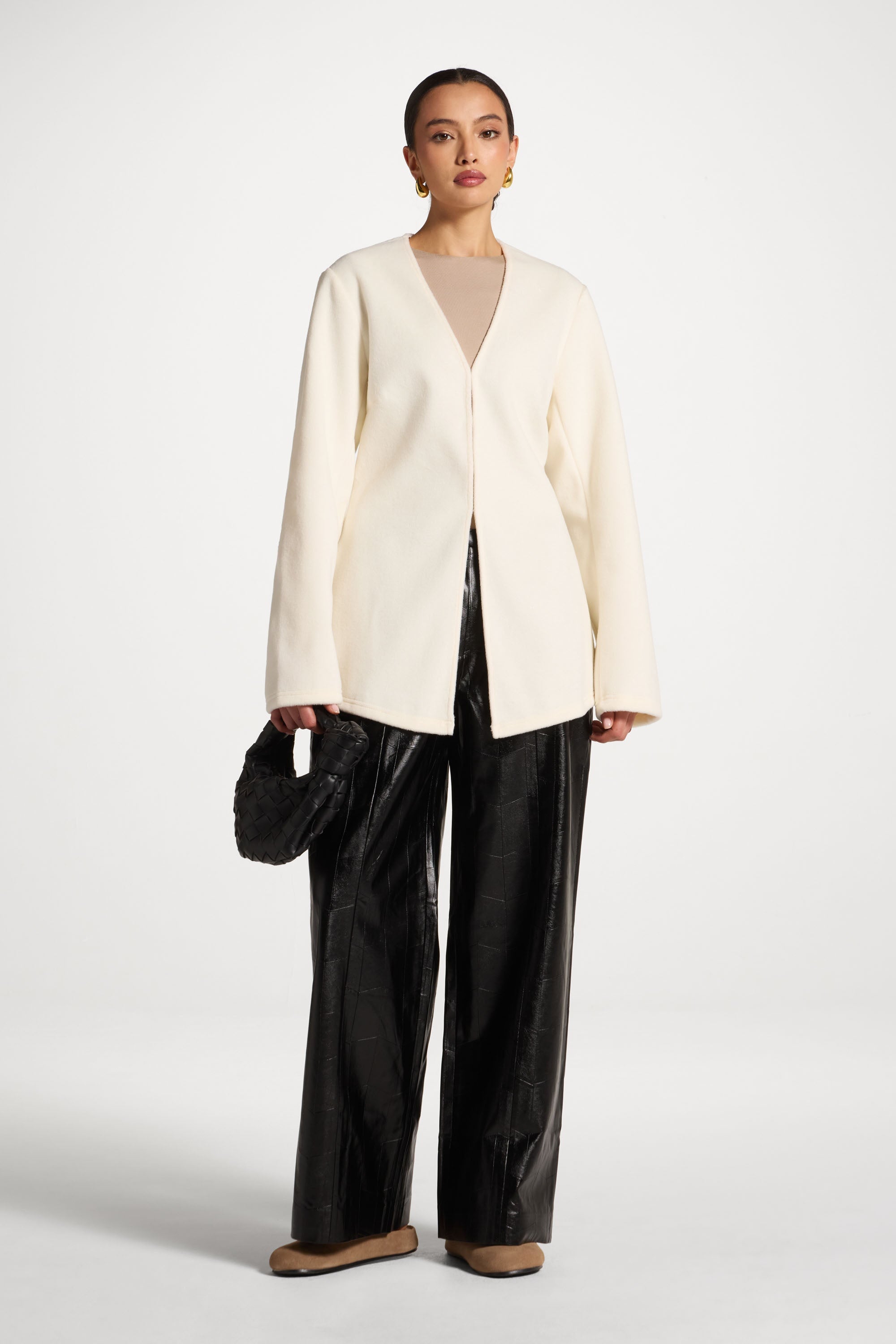 Cinch Waist Cardigan - Vanilla Abayas Veiled