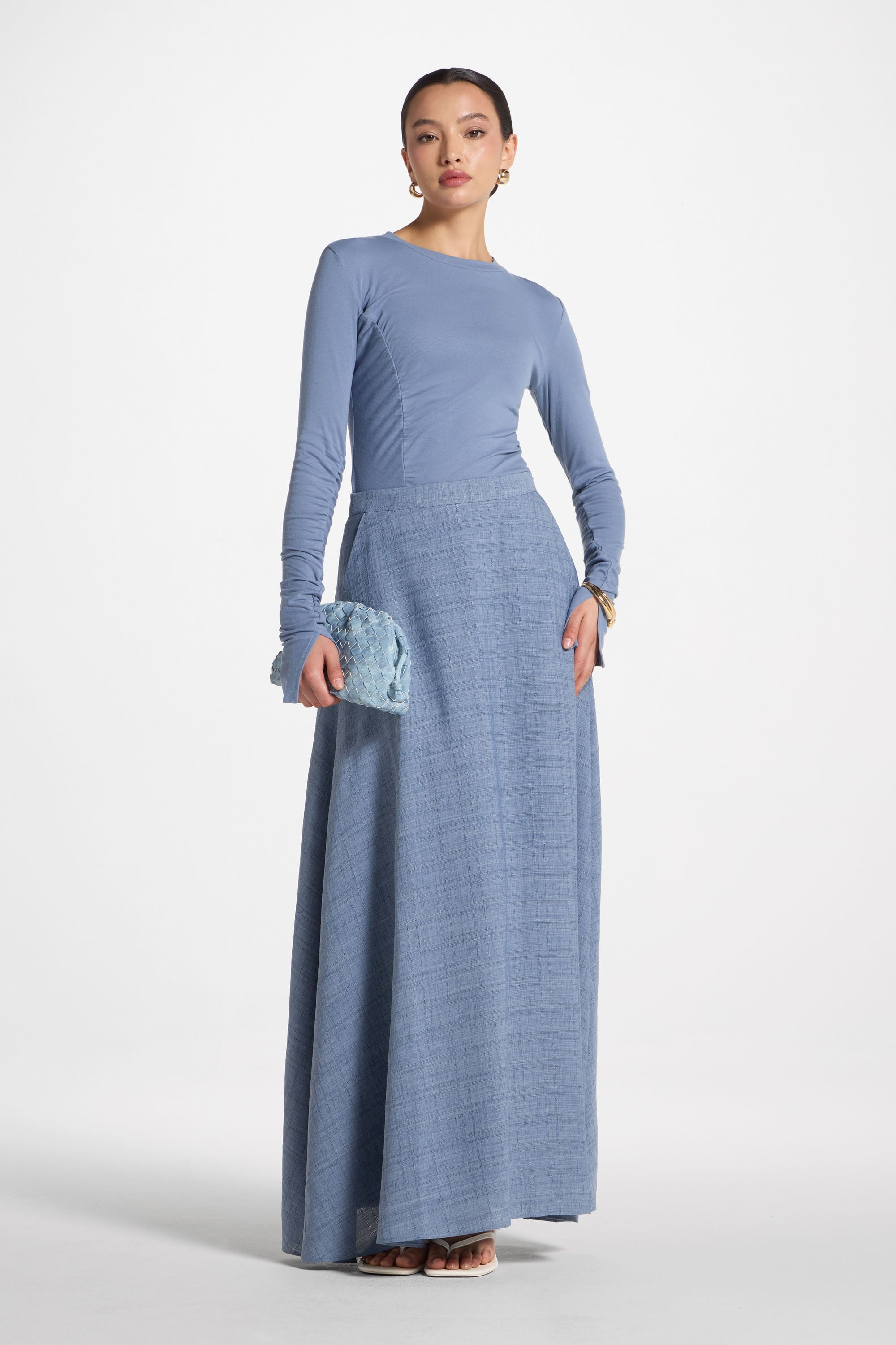 Circle Maxi Skirt - Denim Abayas Veiled
