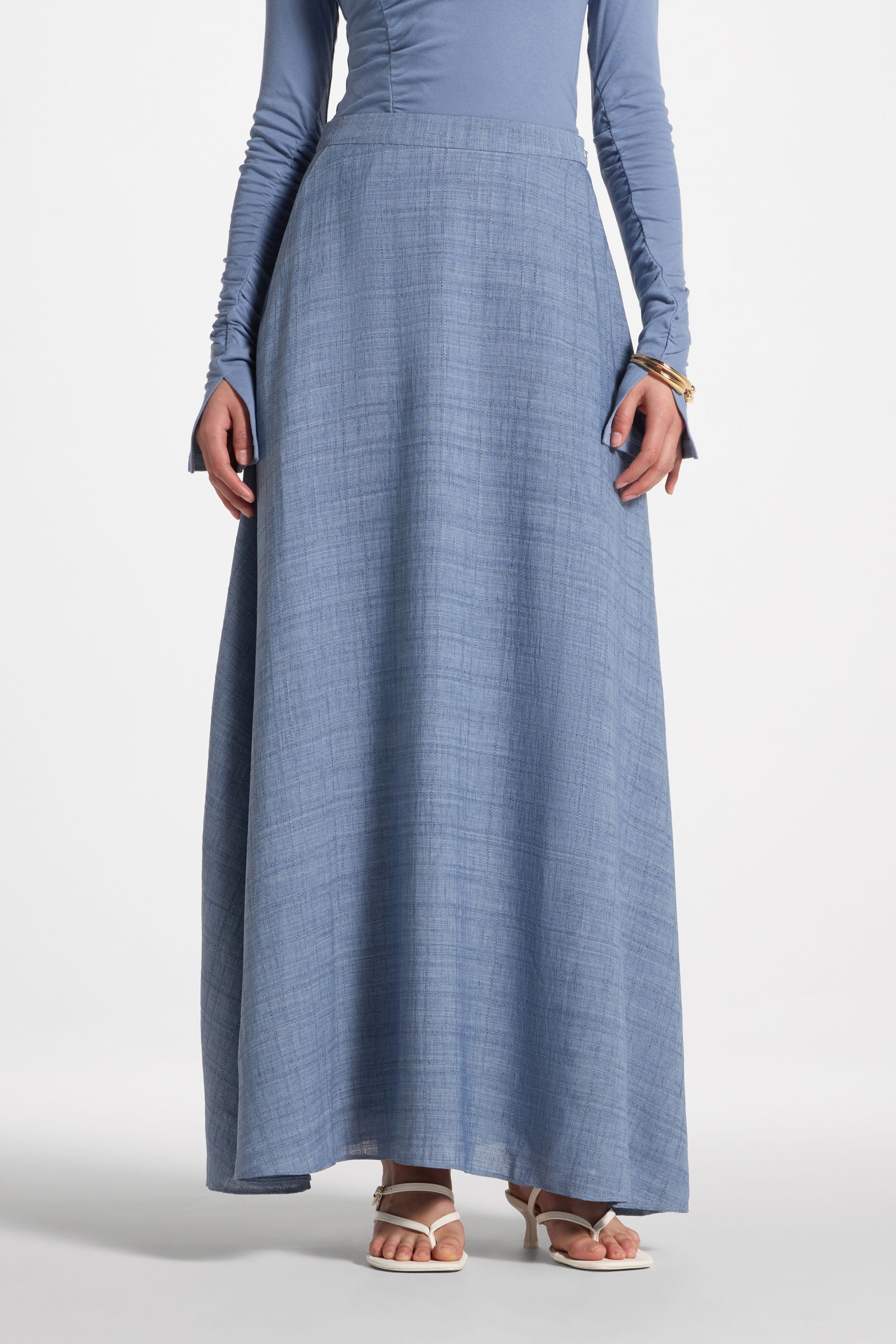 Circle Maxi Skirt - Denim Abayas Veiled