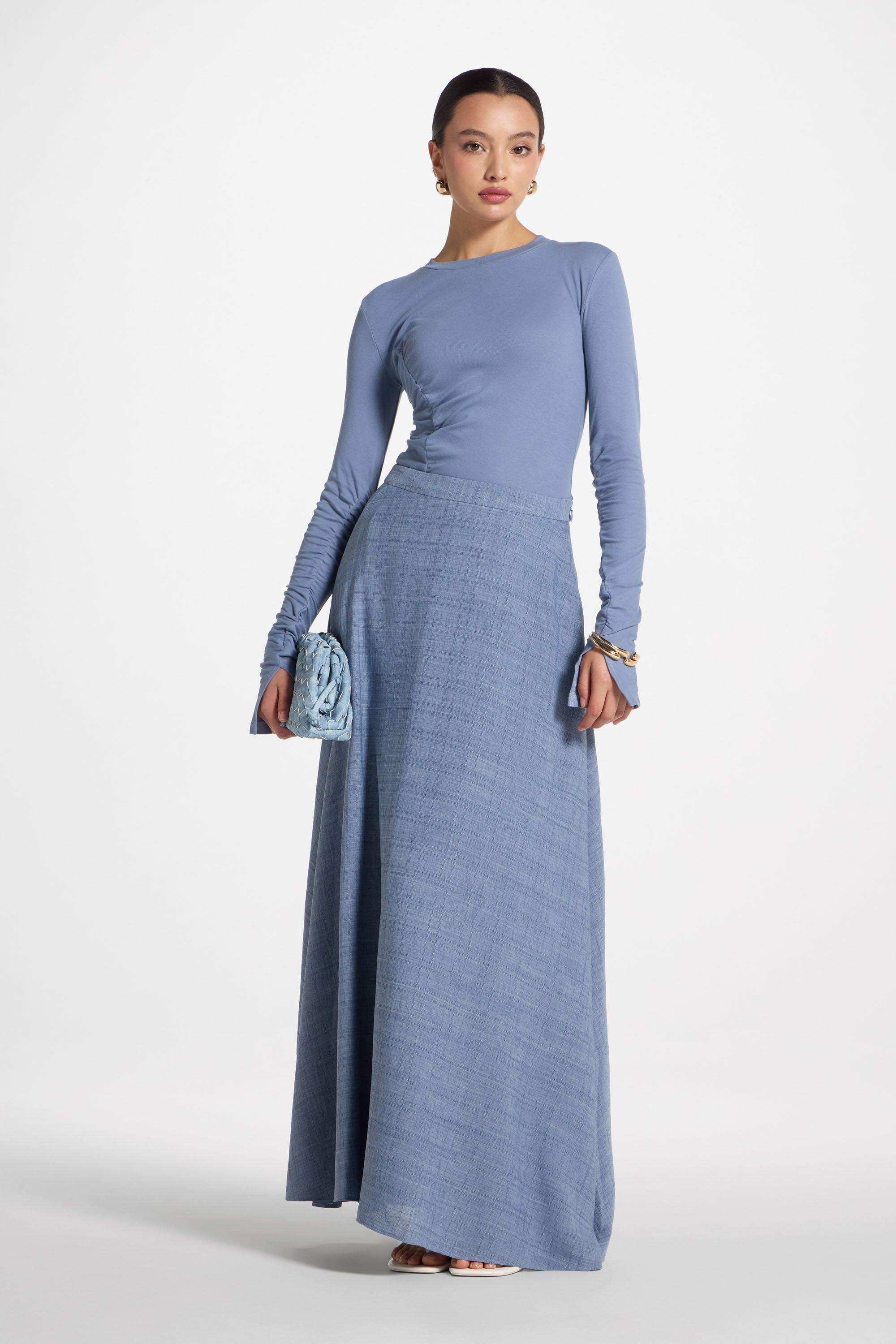 Circle Maxi Skirt - Denim Abayas Veiled