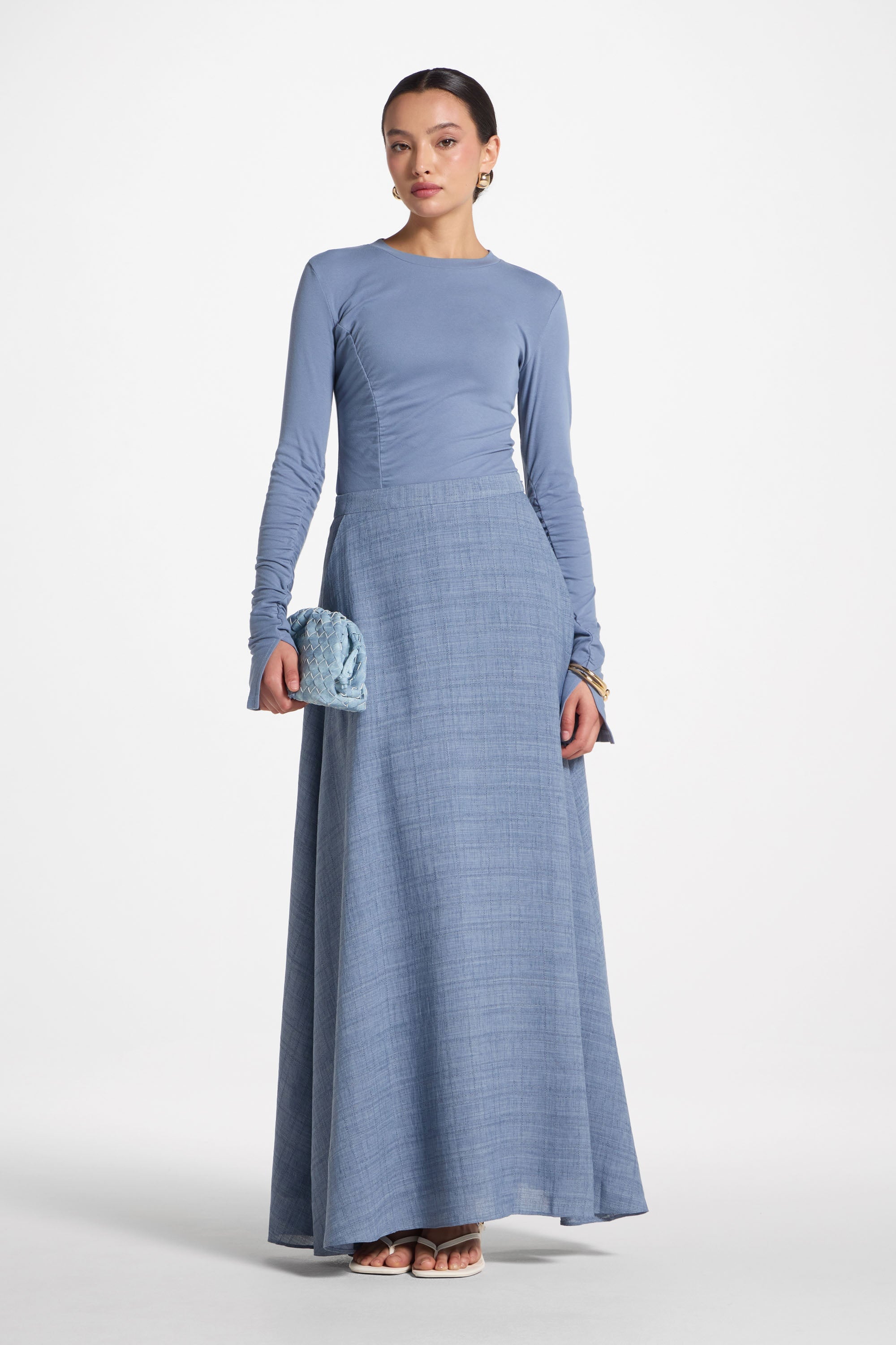 Circle Maxi Skirt - Denim Abayas Veiled