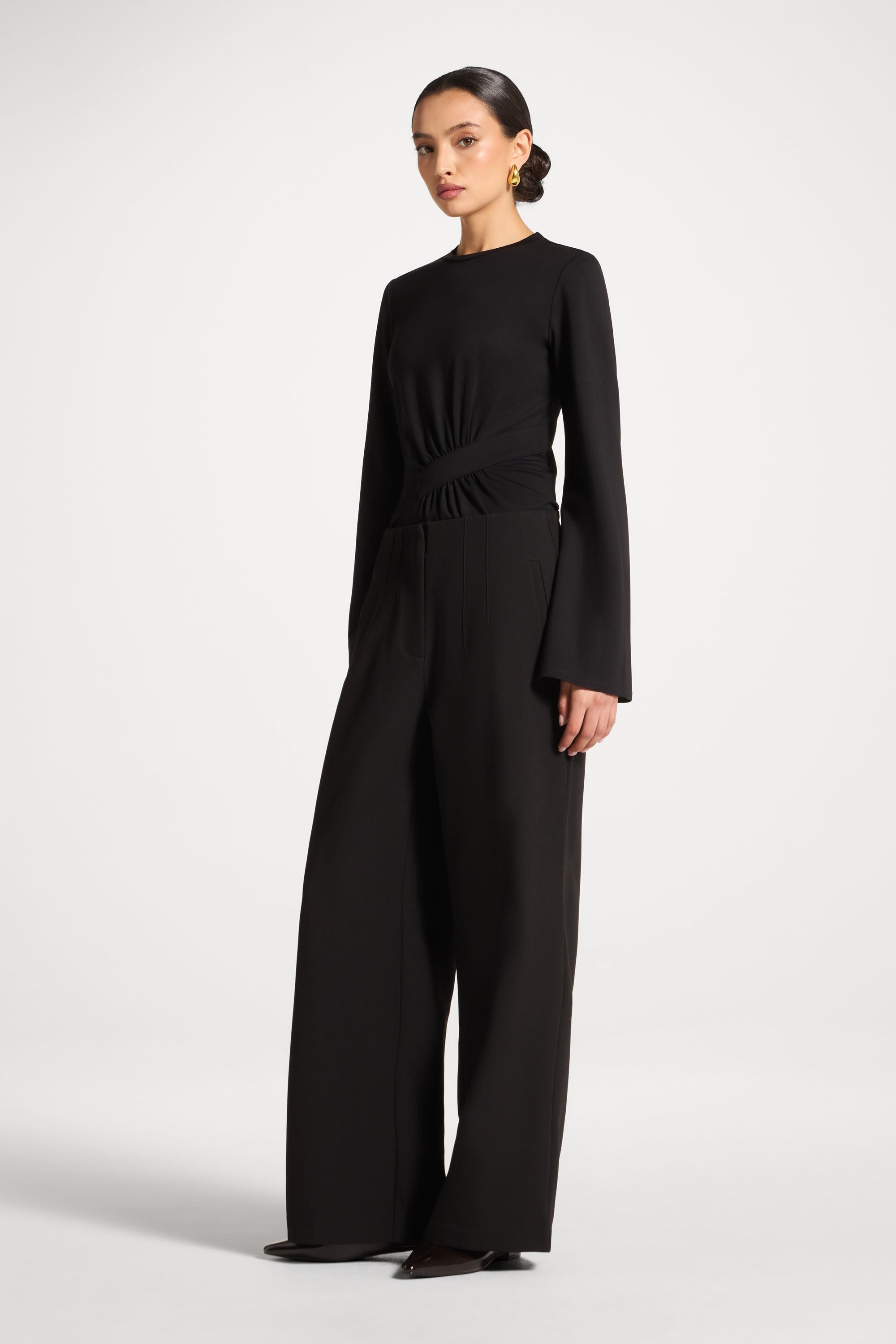 Classic Wide Leg Pants - Black Abayas Veiled