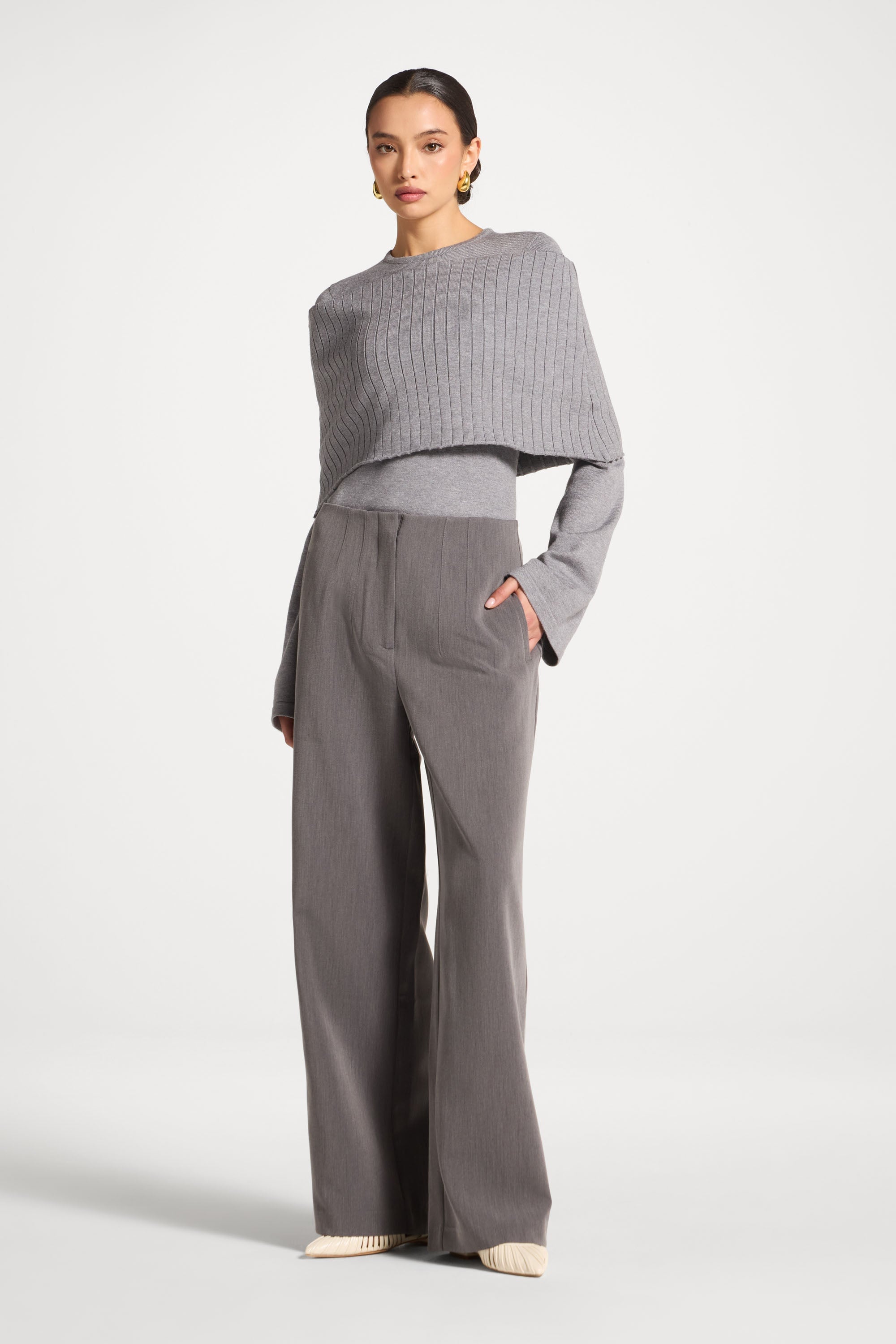 Classic Wide Leg Pants - Charcoal Abayas Veiled