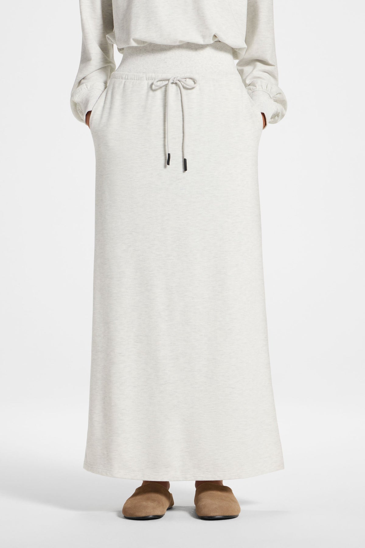 Cotton Blend Lounge Skirt - Light Heather Skirt Veiled