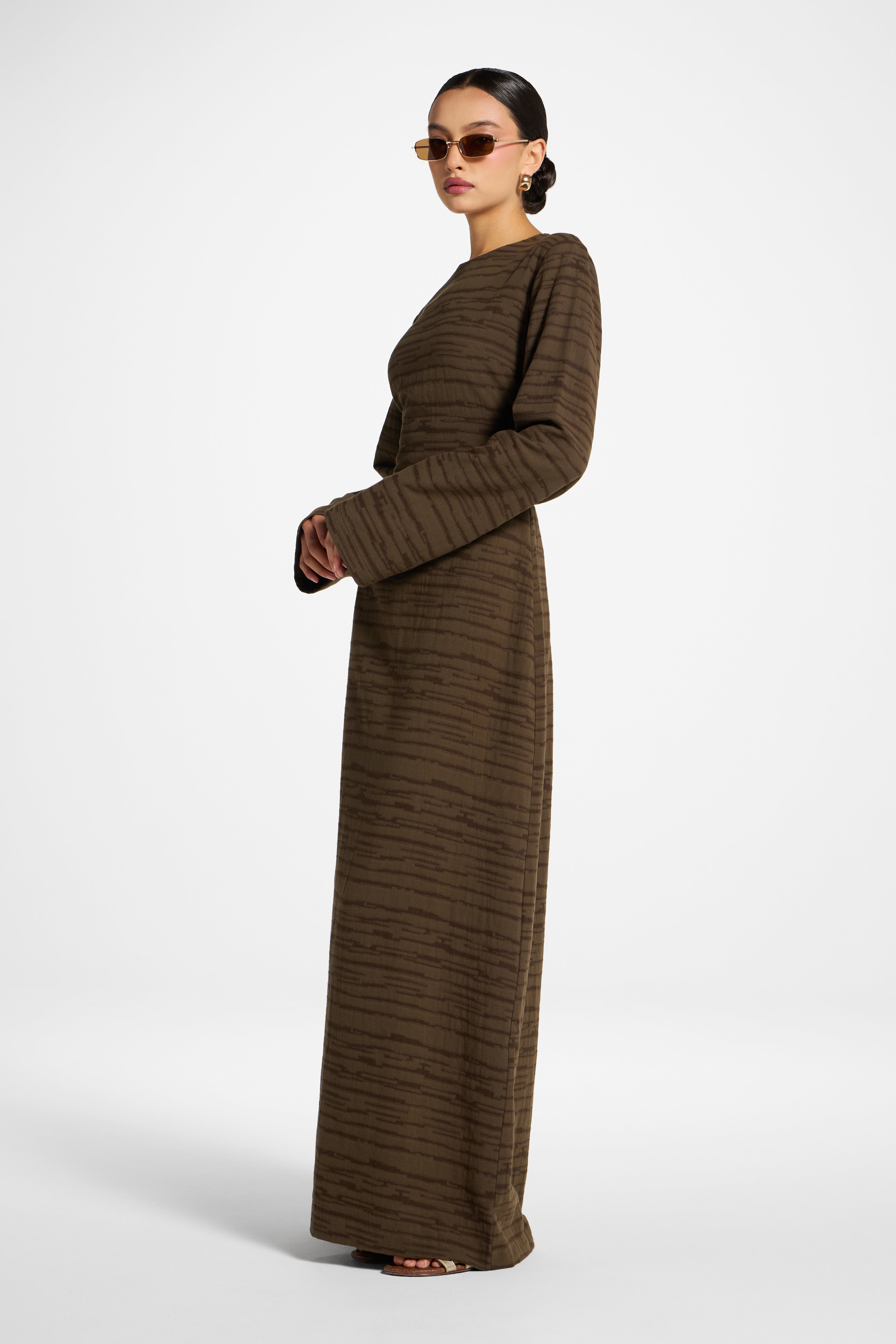 Cotton Cinch Maxi Dress - Boulder Dress Veiled