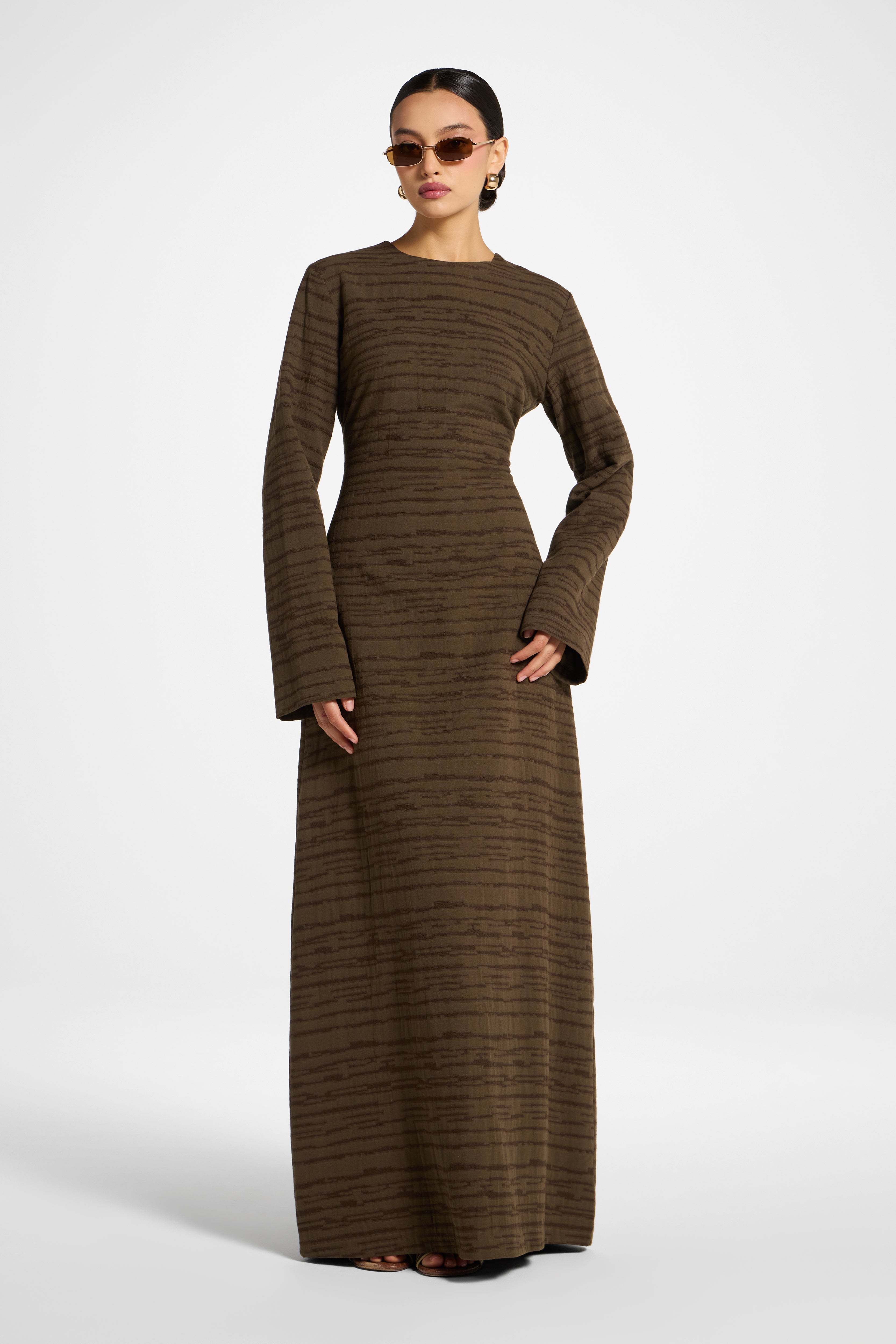 Cotton Cinch Maxi Dress - Boulder Dress Veiled
