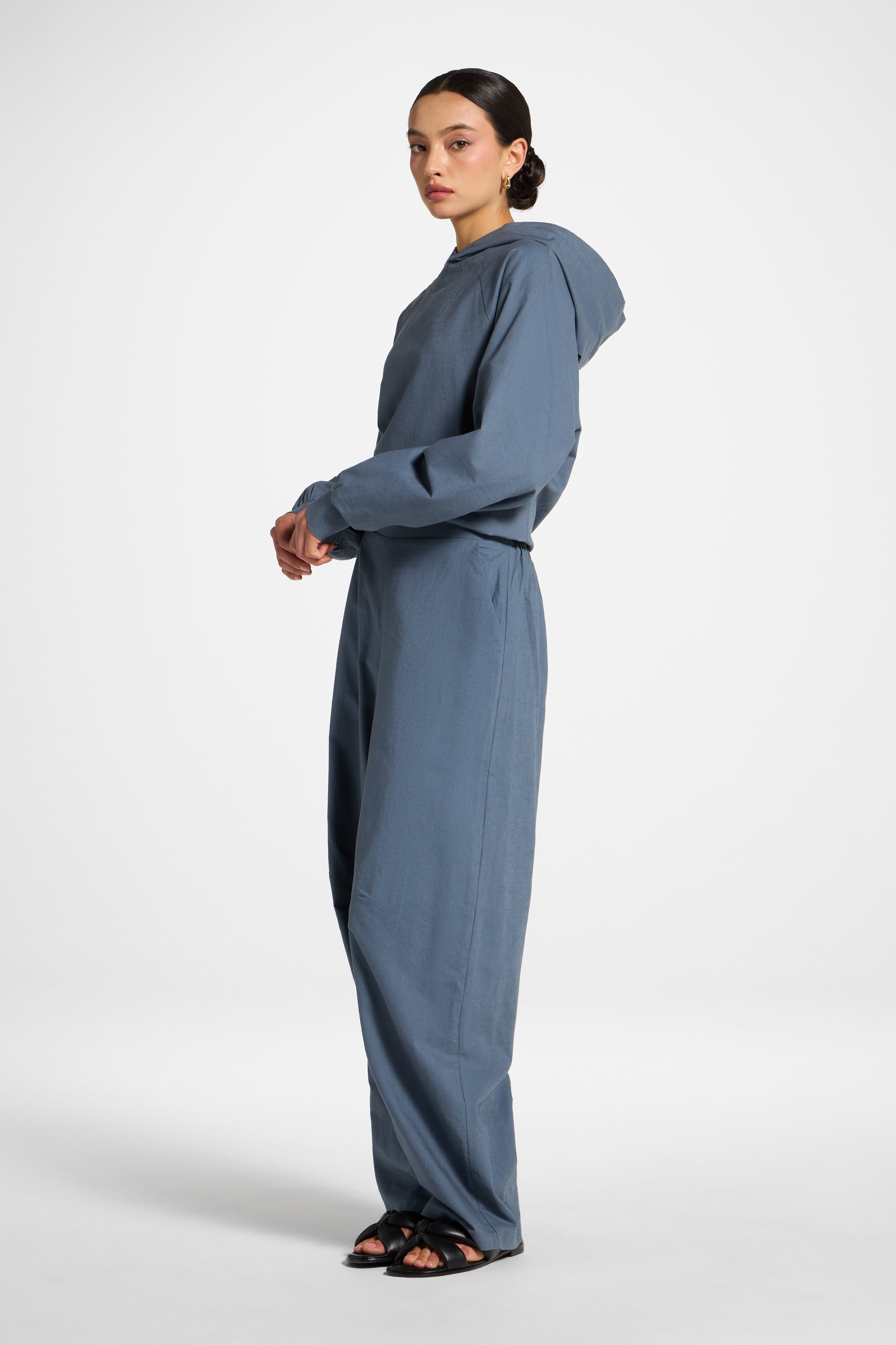 Cotton Linen Barrel Pants - Storm Abayas Veiled