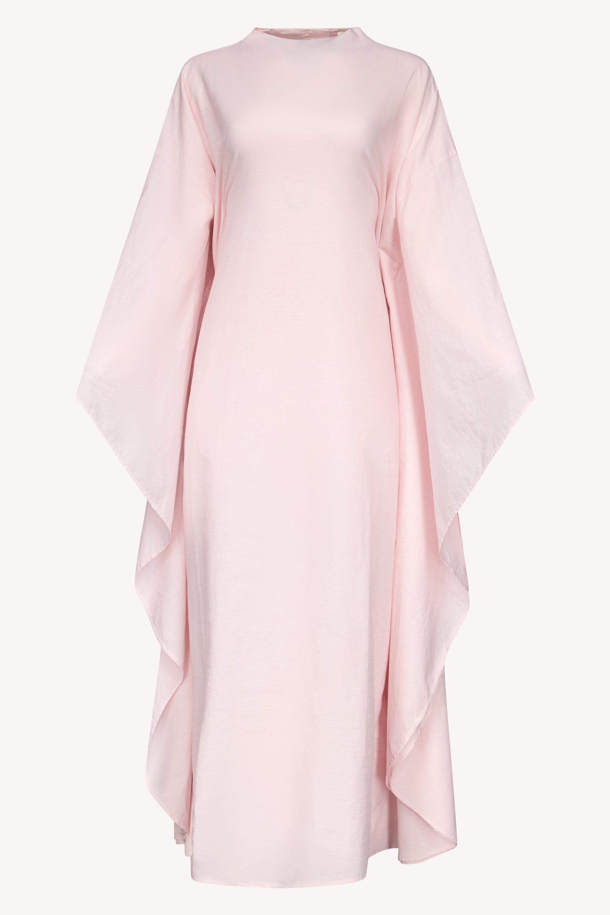 Cotton Linen Butterfly Inner Tie Abaya Dress - Hint of Pink Abayas Veiled