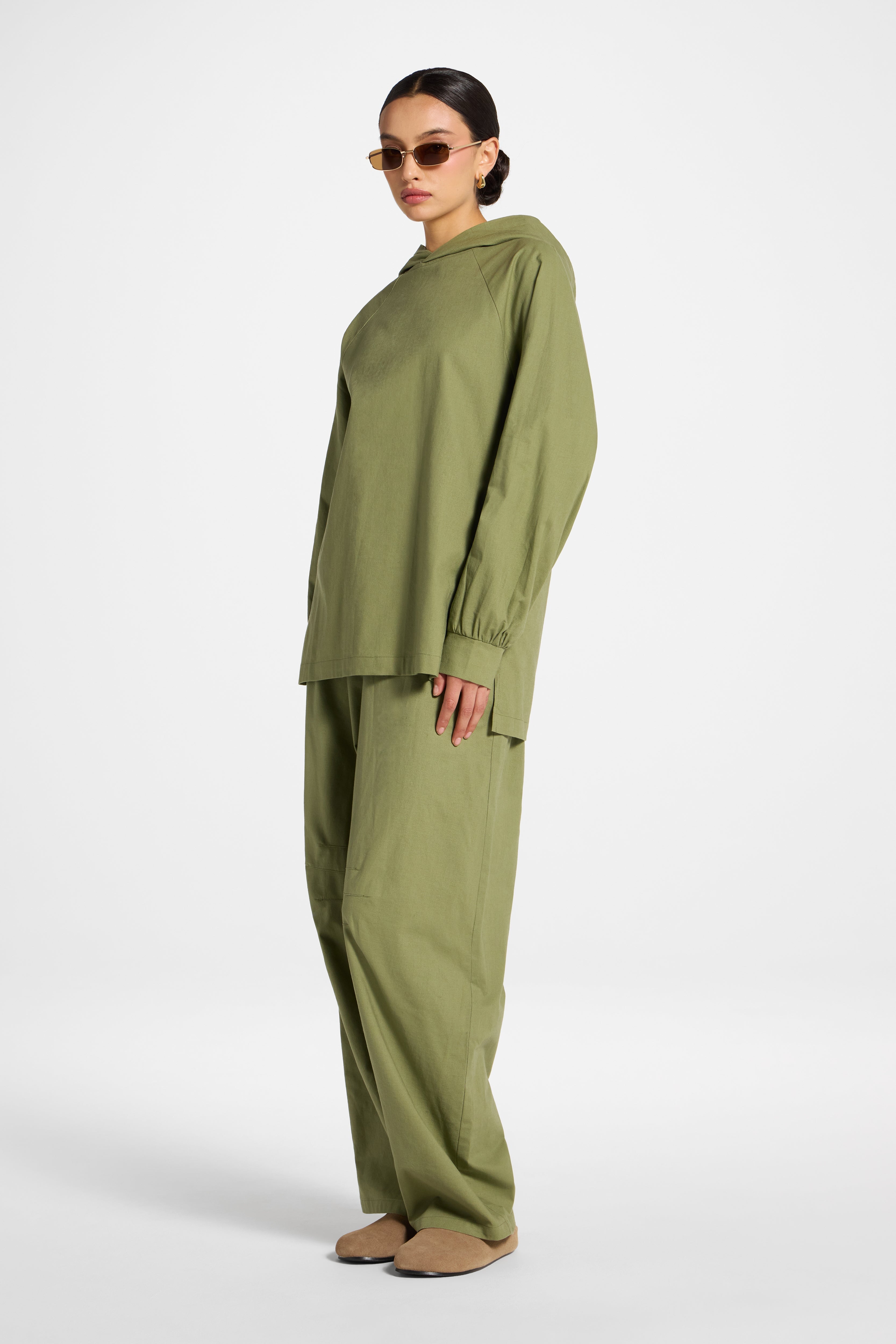Cotton Linen Hoodie - Kalamata Abayas Veiled
