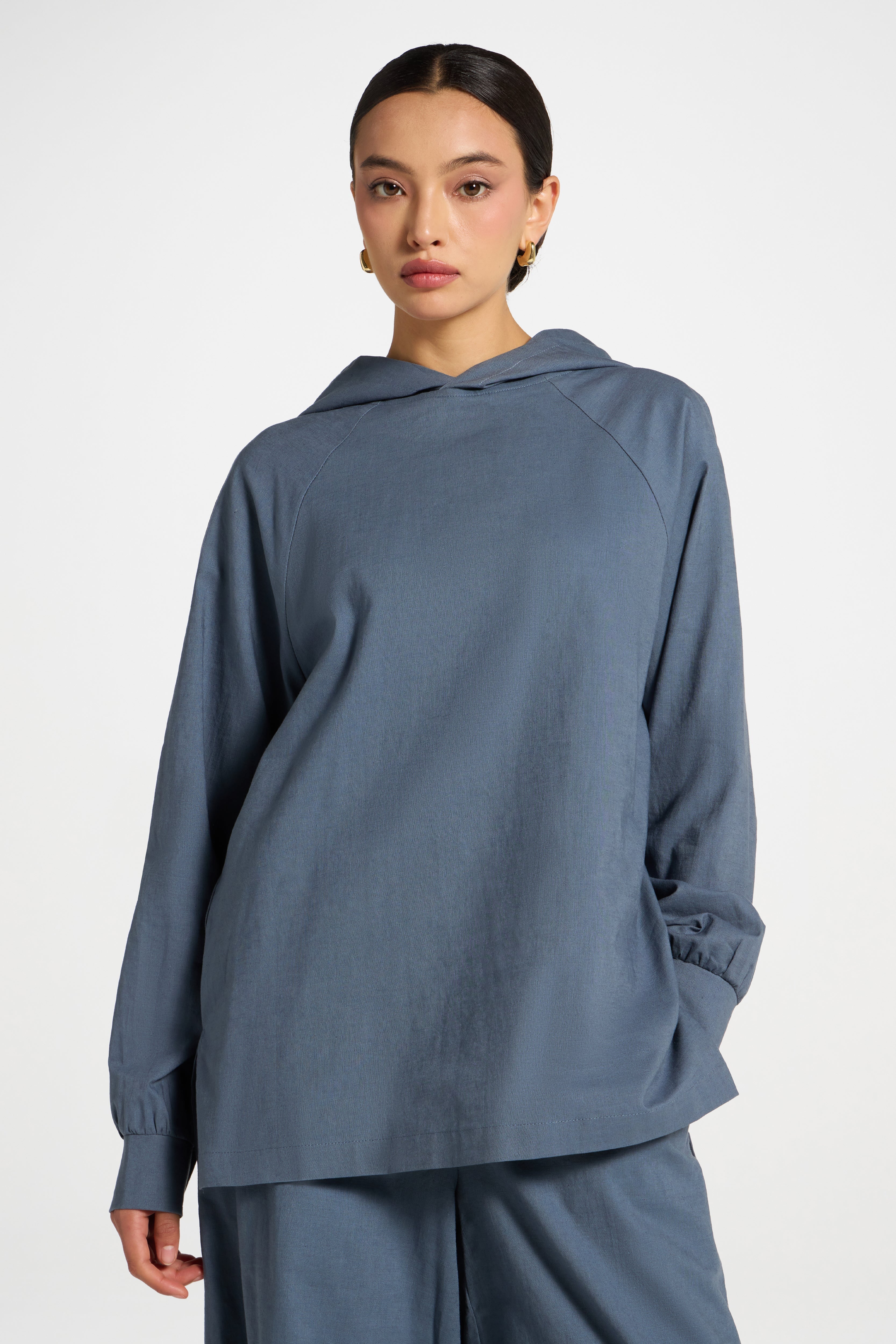 Cotton Linen Hoodie - Storm Abayas Veiled