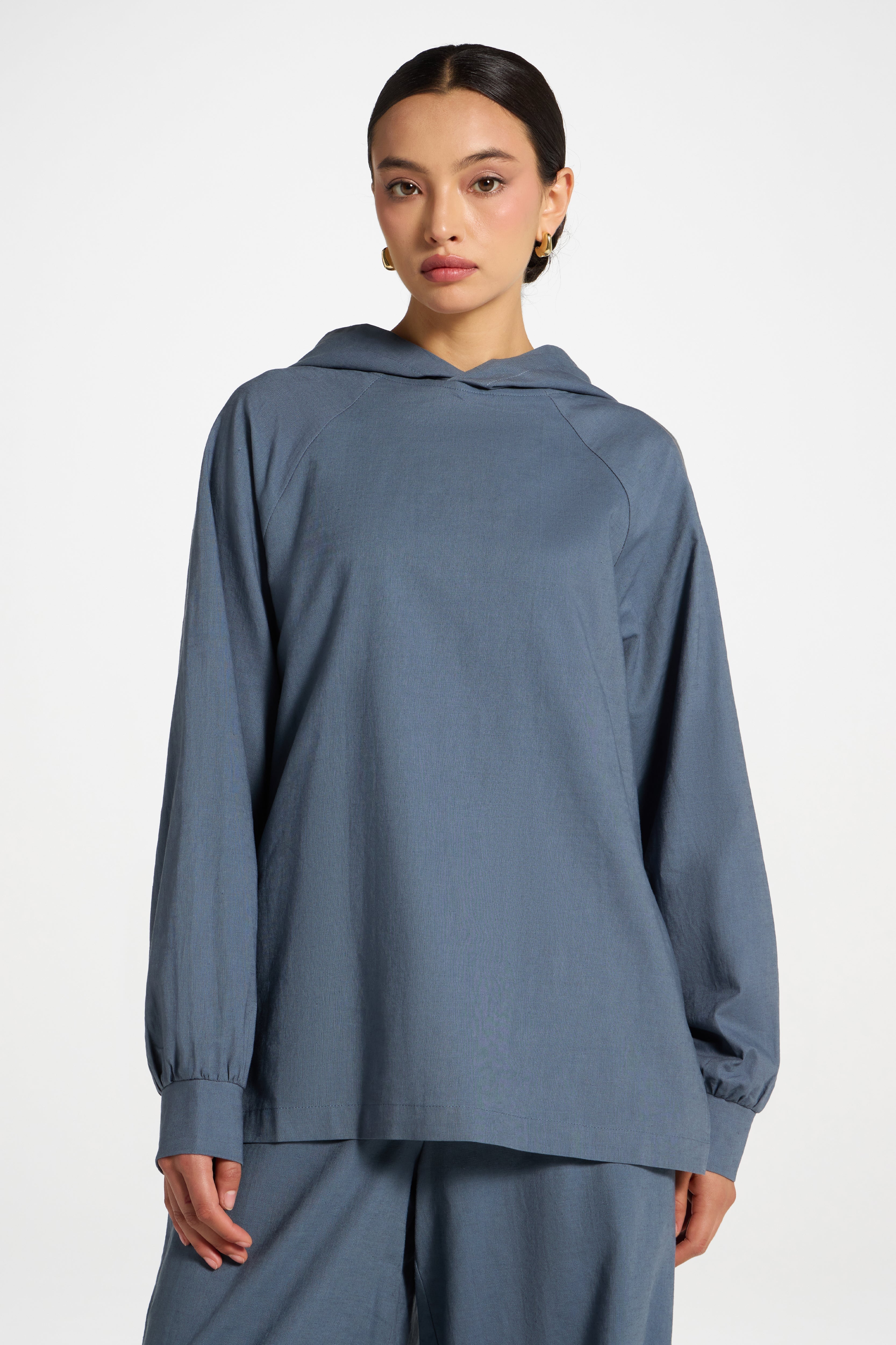 Cotton Linen Hoodie - Storm Abayas Veiled