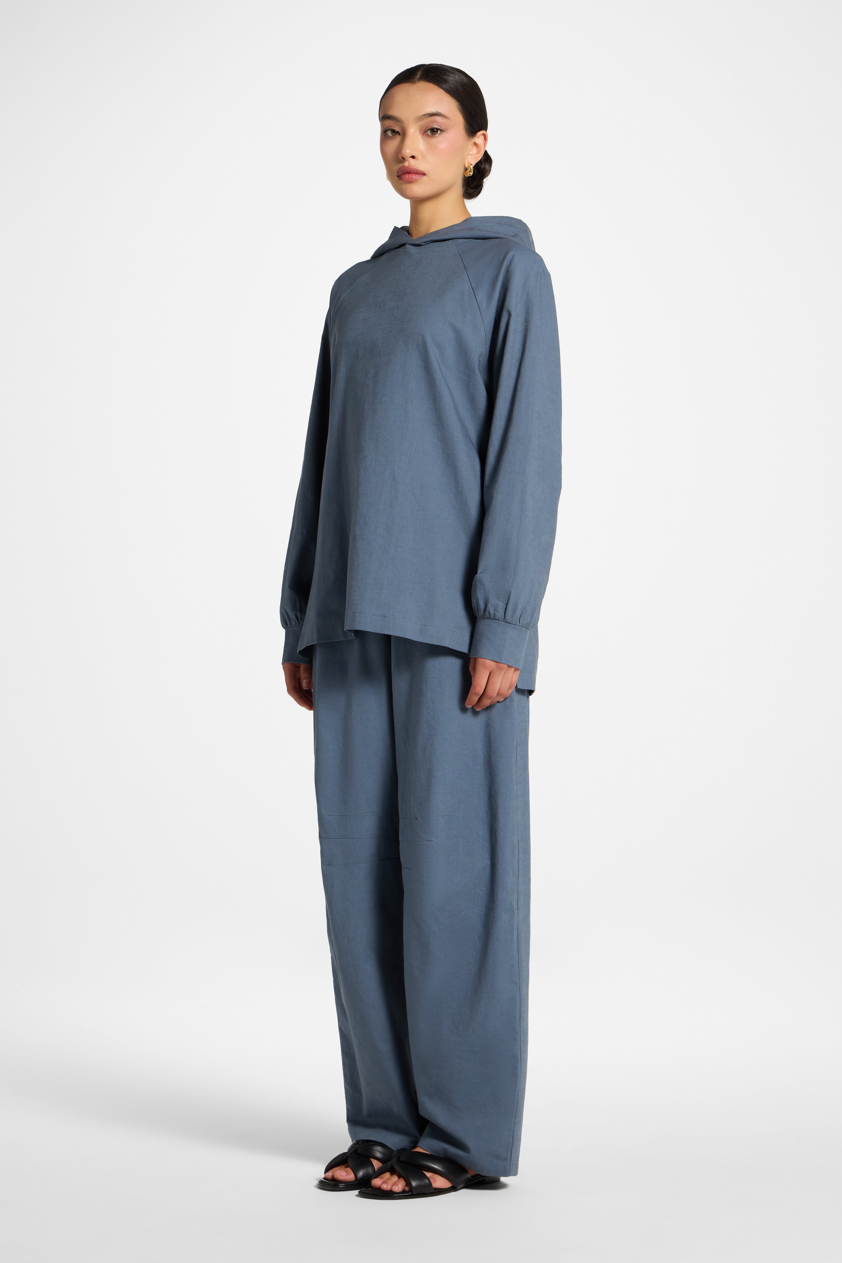 Cotton Linen Hoodie - Storm Abayas Veiled