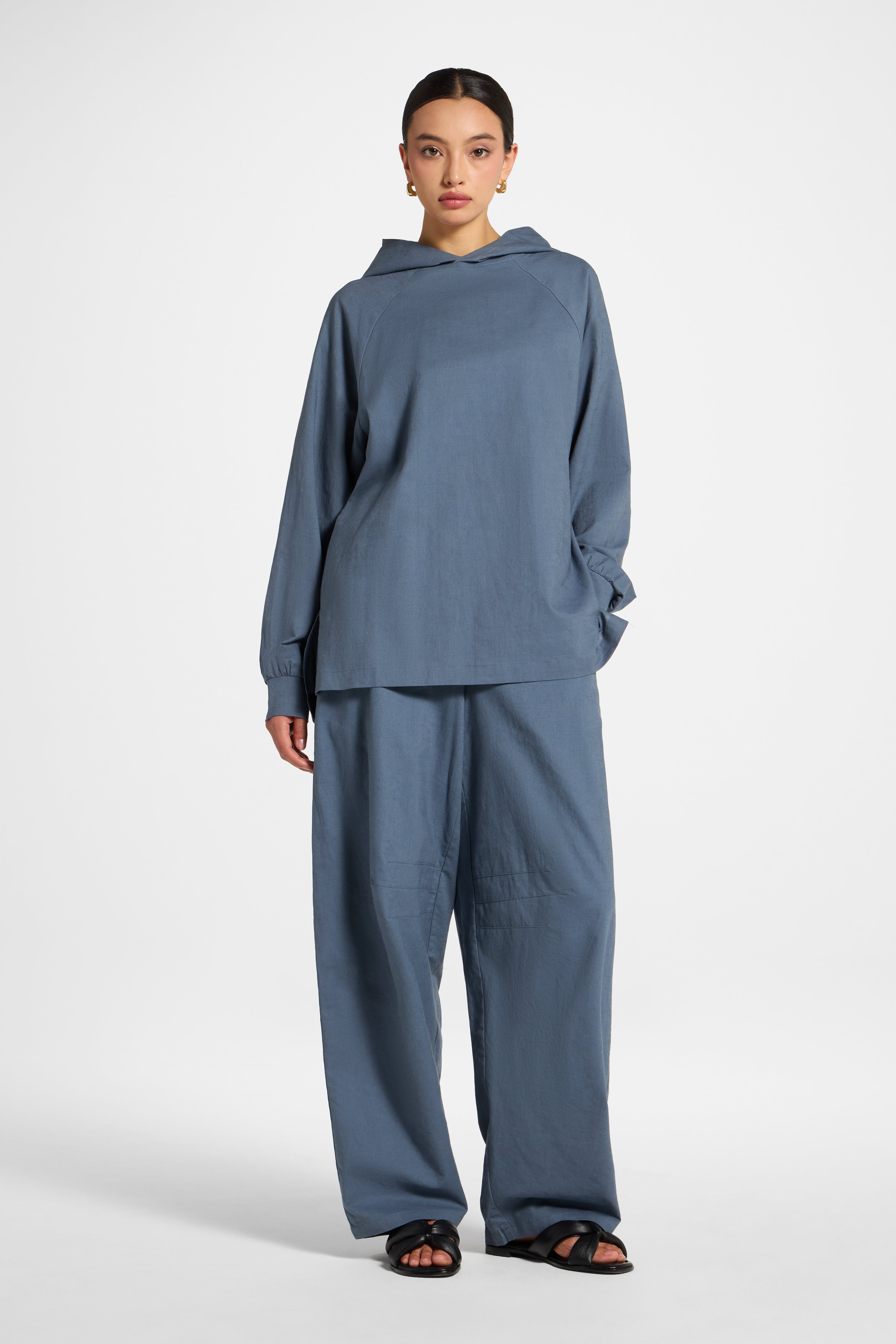 Cotton Linen Hoodie - Storm Abayas Veiled