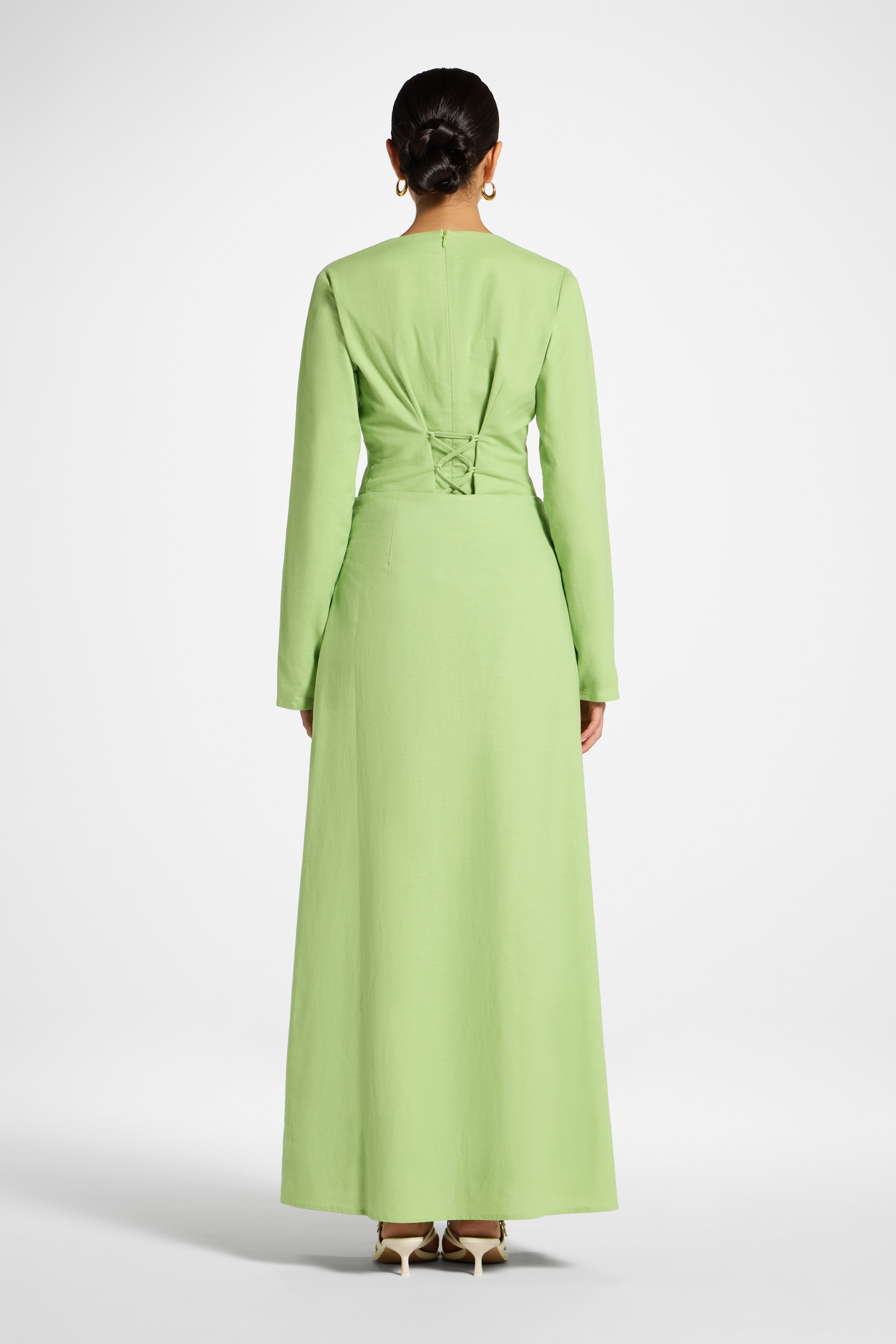 Cotton Linen Maxi Skirt - Kiwi Abayas Veiled