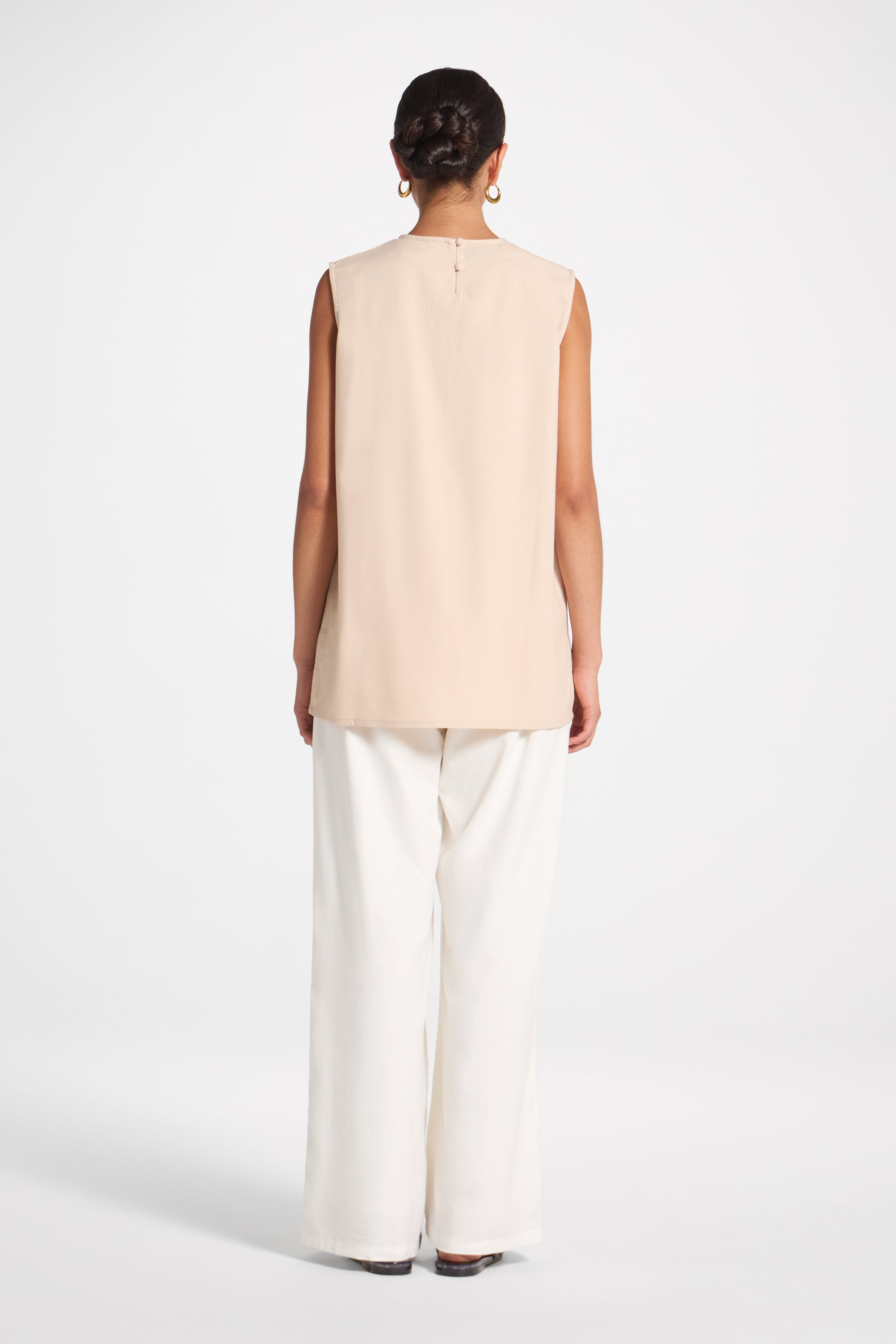 Cotton Linen Tank Top - Sand Veiled