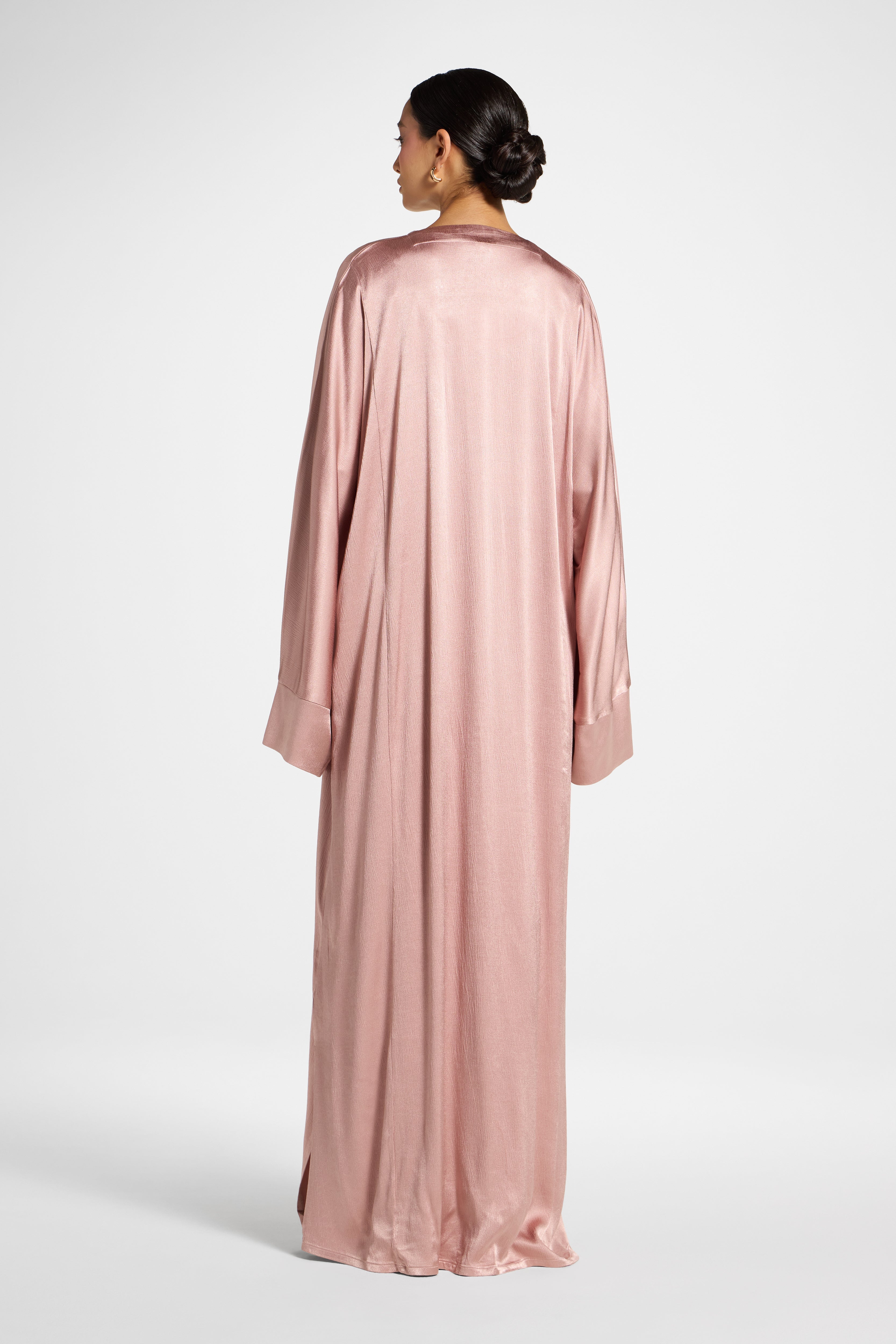 Cotton Open Abaya - Dusty Pink Abayas Veiled