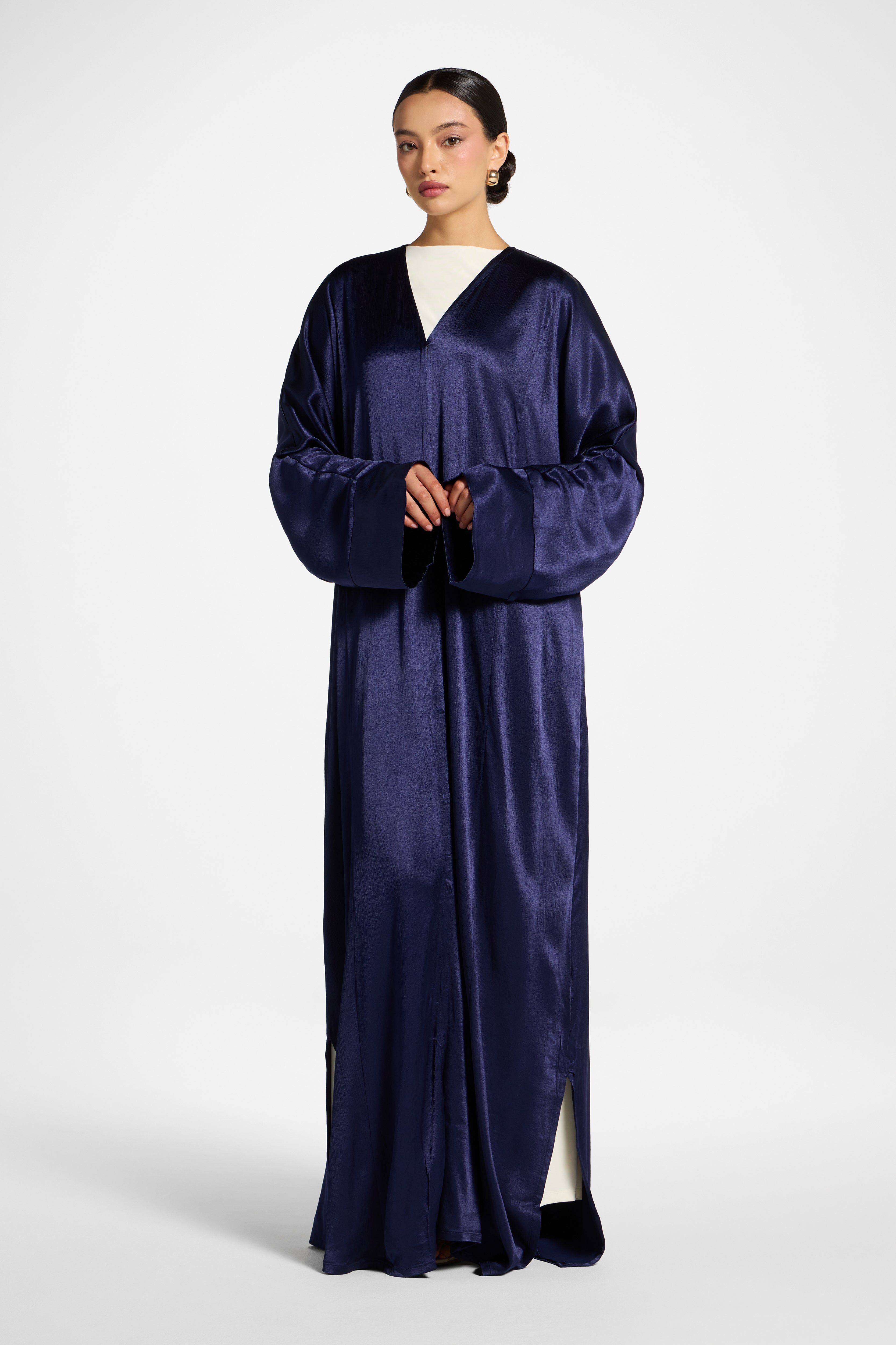 Cotton Open Abaya - Midnight Abayas Veiled