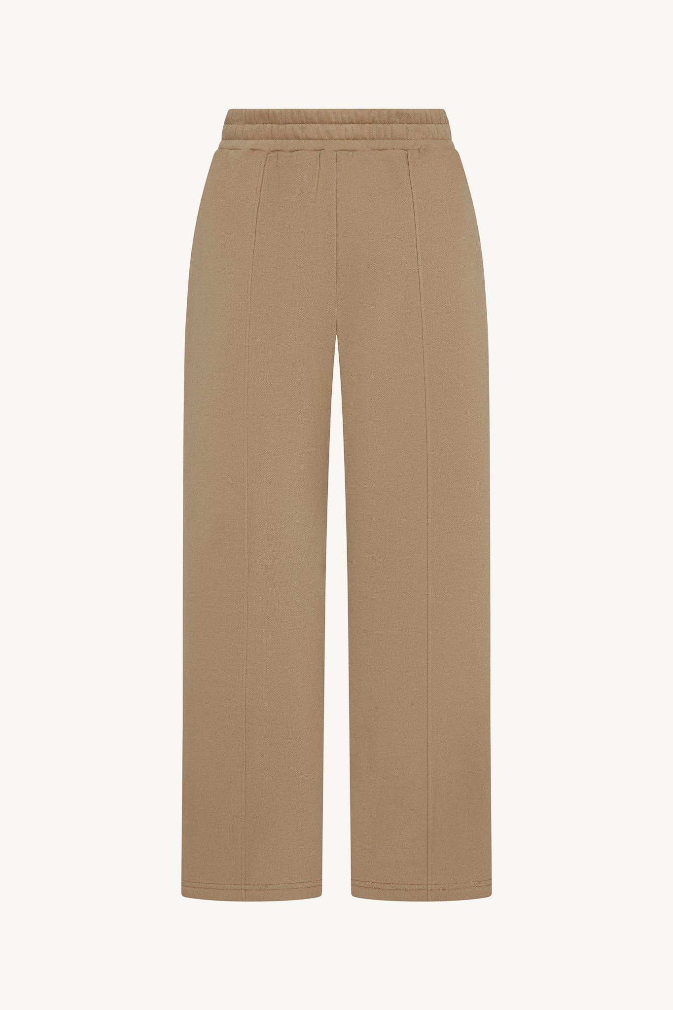 Cotton Pintuck Wide Leg Sweatpants - Mocha Abayas Veiled