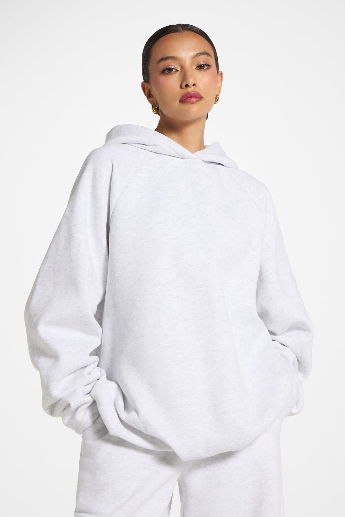Cotton Pleated Lounge Set - Heather Grey Co-ord Set Veiled