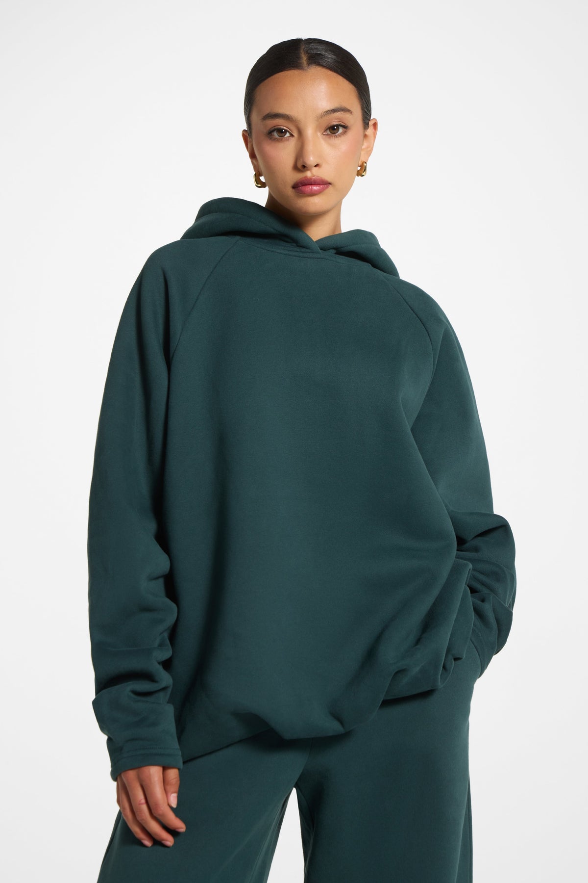 Cotton Pleated Lounge Set - Pine Co-ord Set Veiled