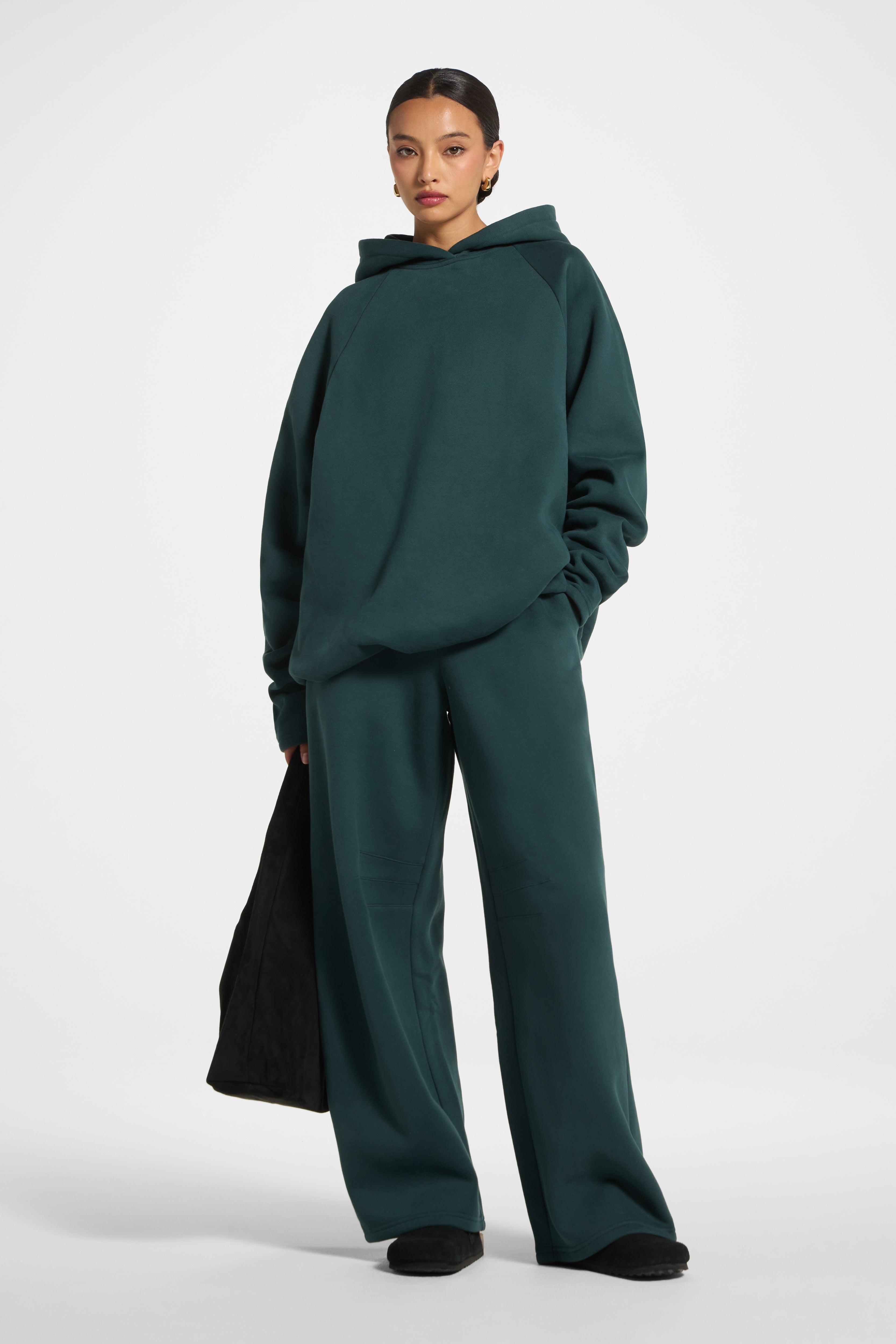 Cotton Pleated Lounge Set - Pine Co-ord Set Veiled
