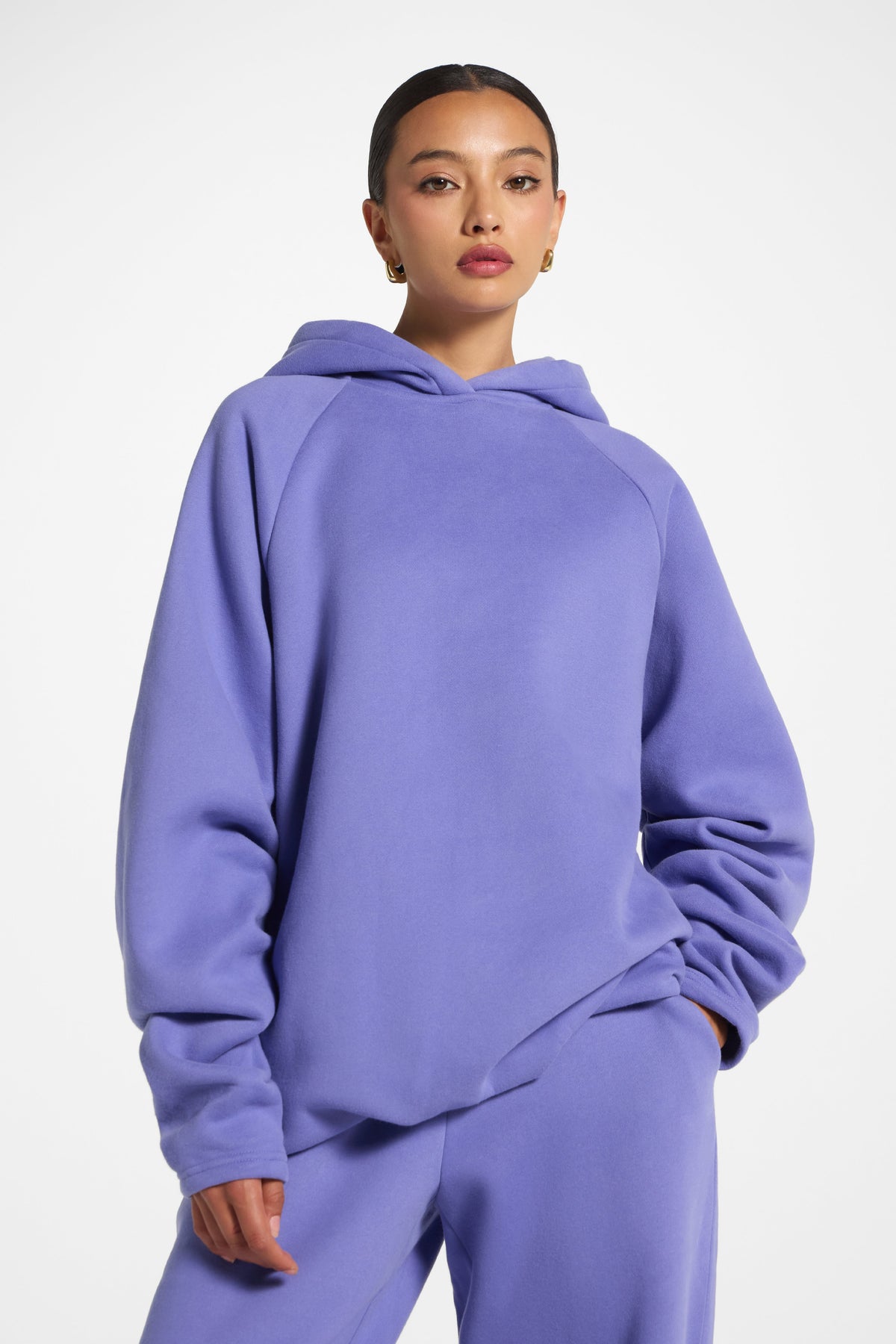 Cotton Pleated Lounge Set - Violet Ice Co-ord Set Veiled