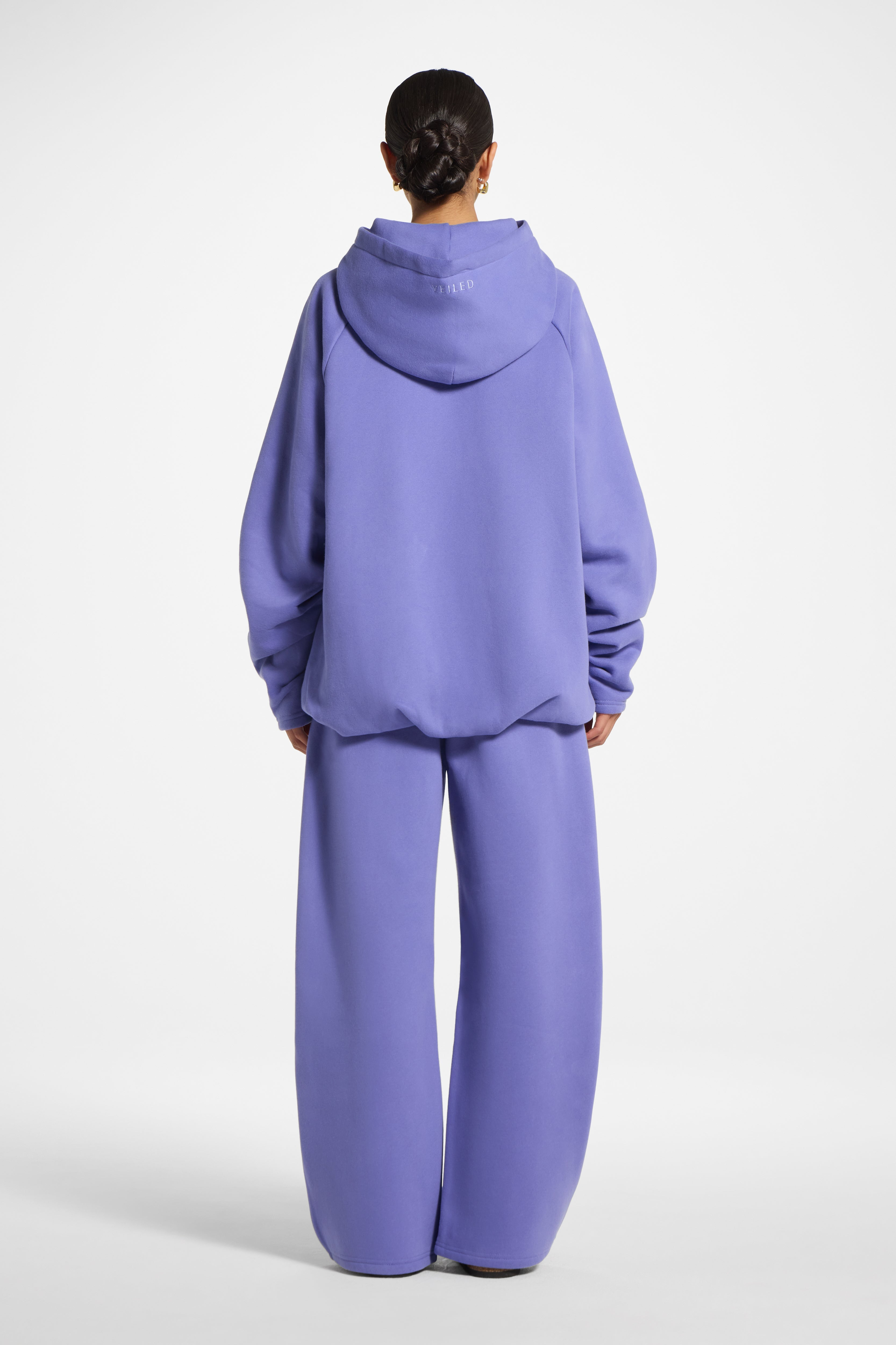 Cotton Pleated Lounge Set - Violet Ice Co-ord Set Veiled