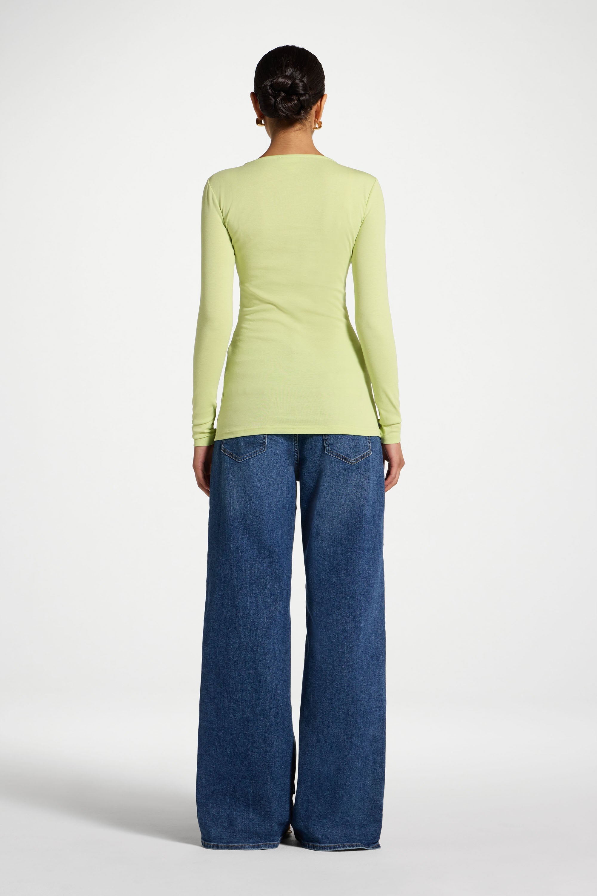 Cotton Side Tie Top - Spring Green Top Veiled